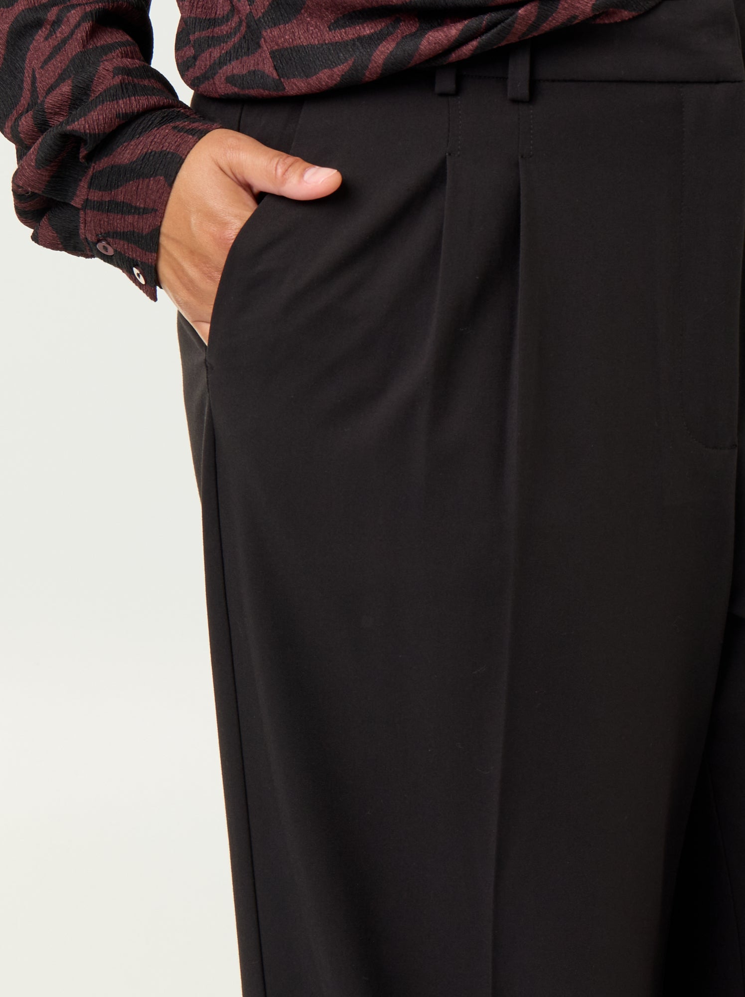 Pantalon cigarette large - Noir