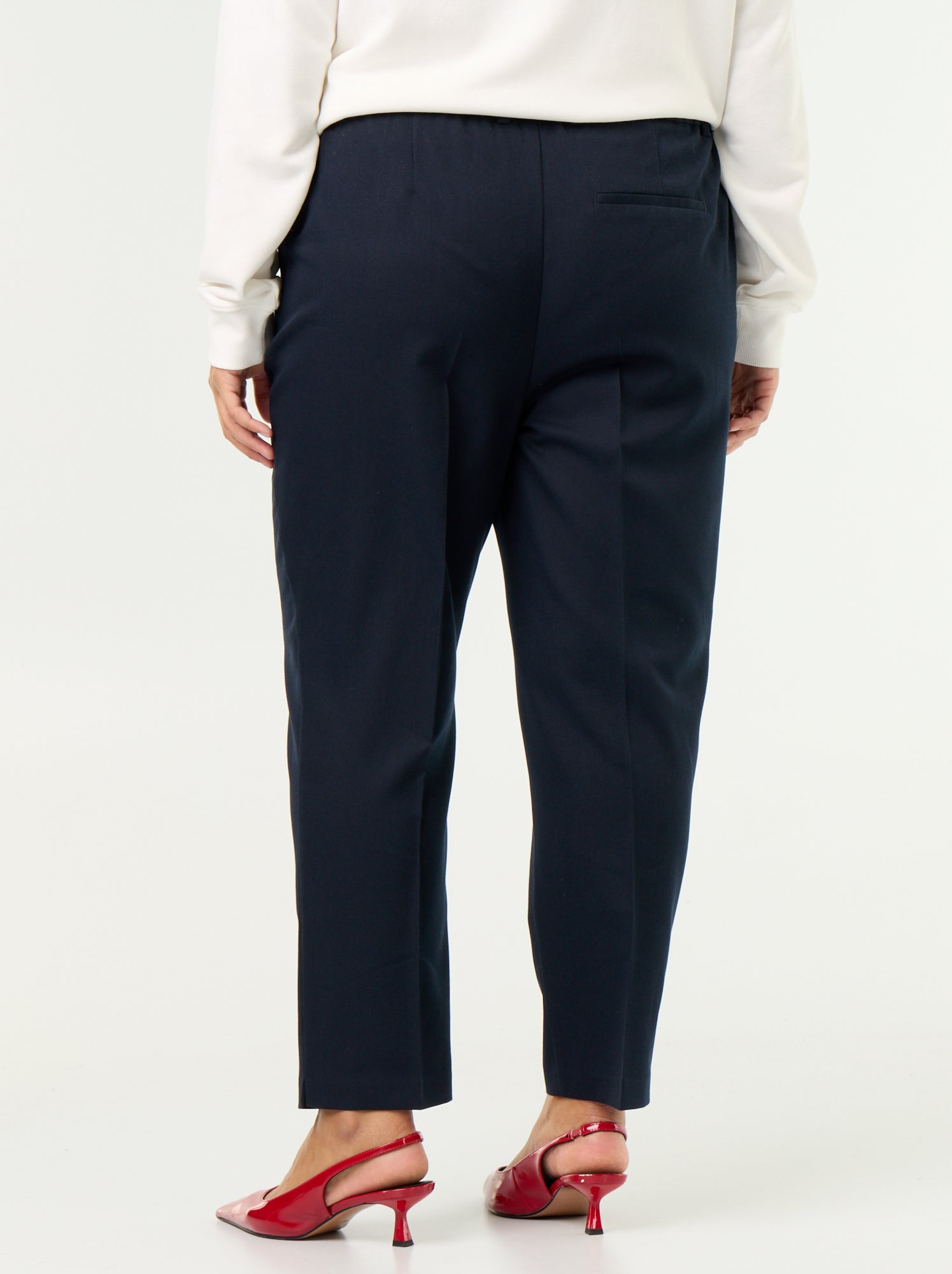 Pantalon cigarette uni - Bleu