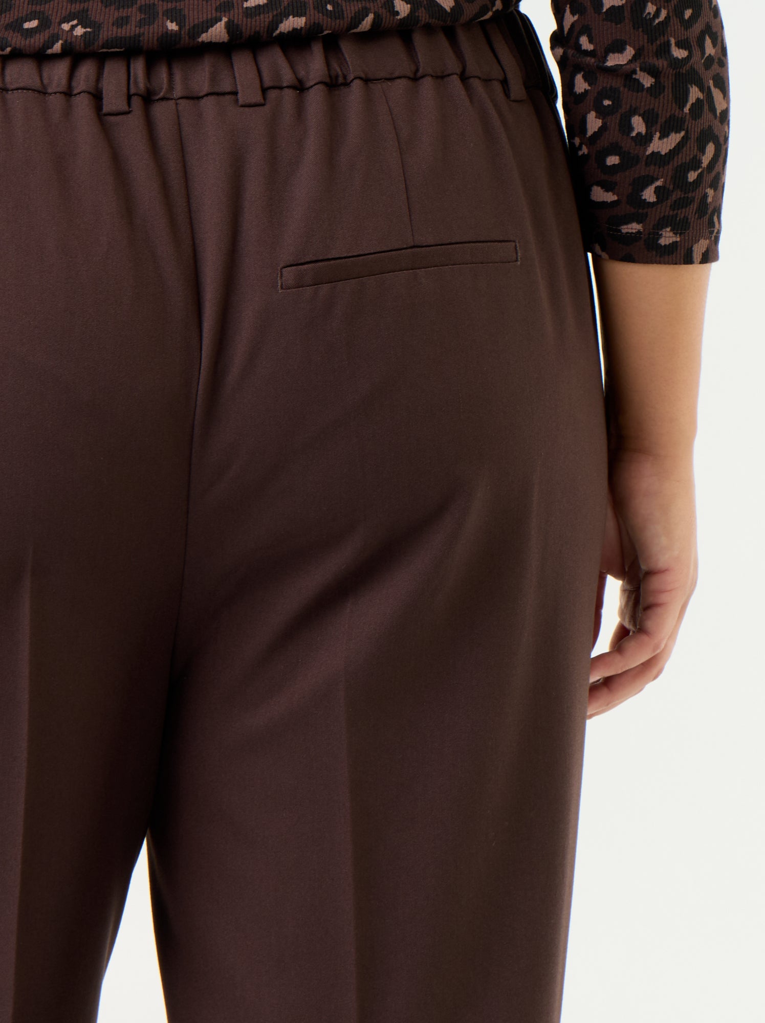 Pantalon cigarette uni - Marron