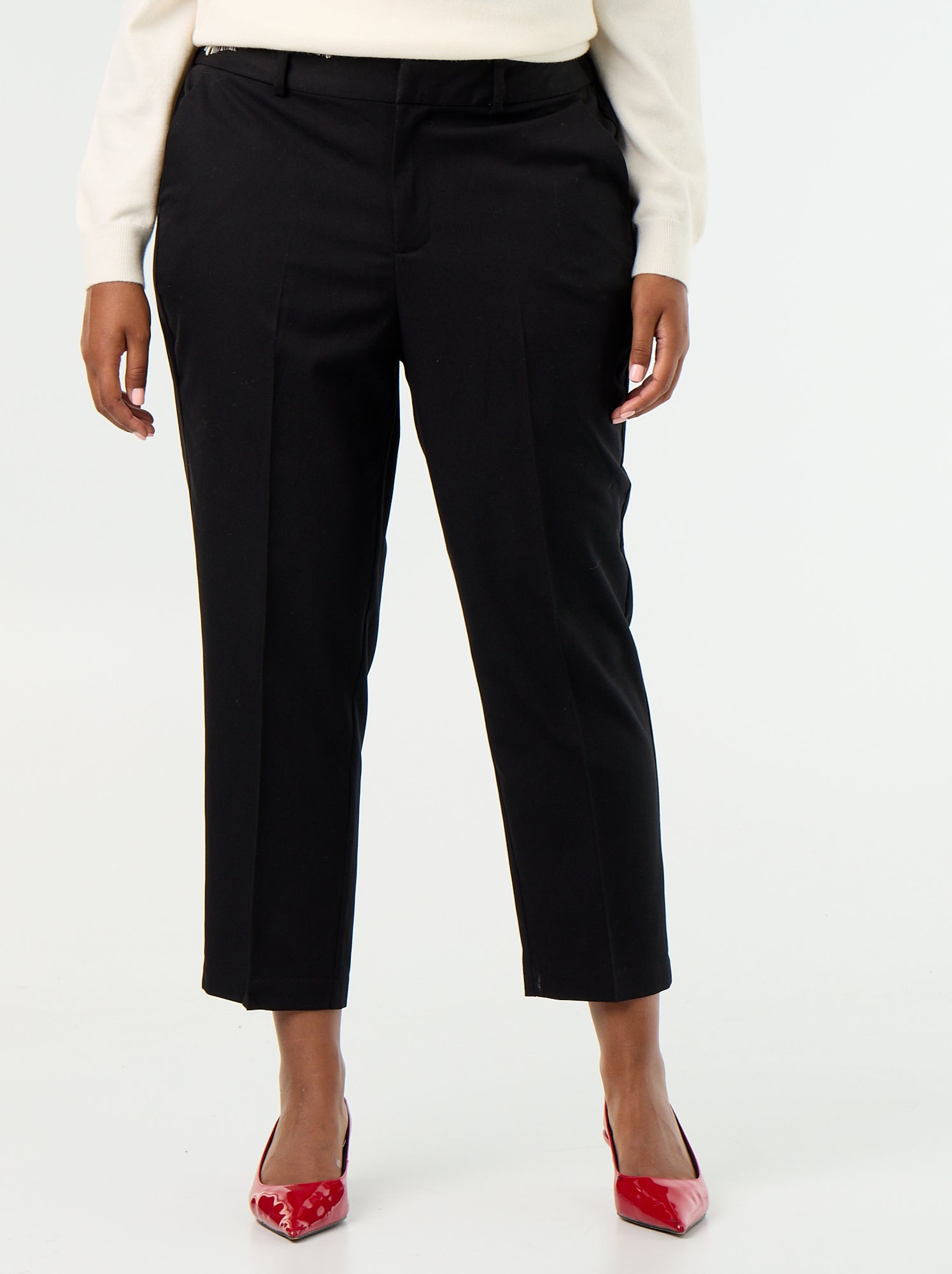 Pantalon cigarette uni - Noir