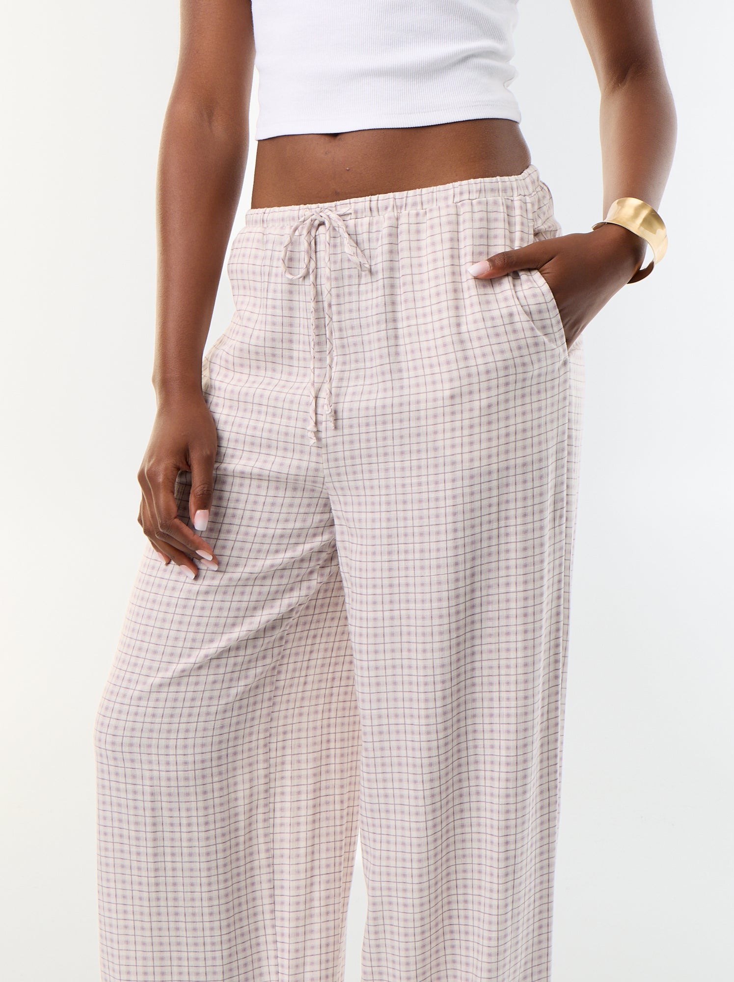 Pantalon coupe balloon uni avec 2 poches - Violet