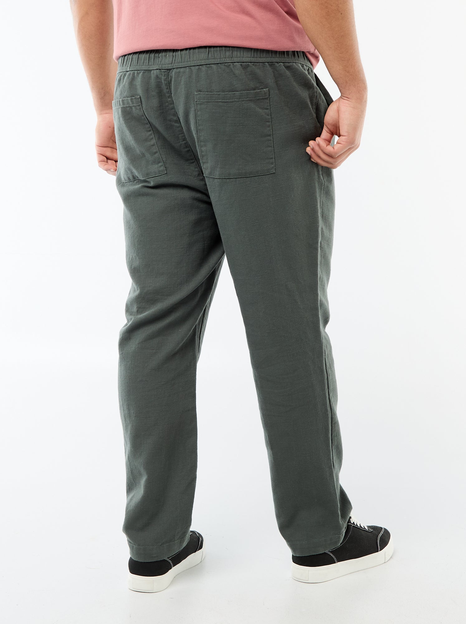 Pantalon coupe droite esprit jogpant - Vert