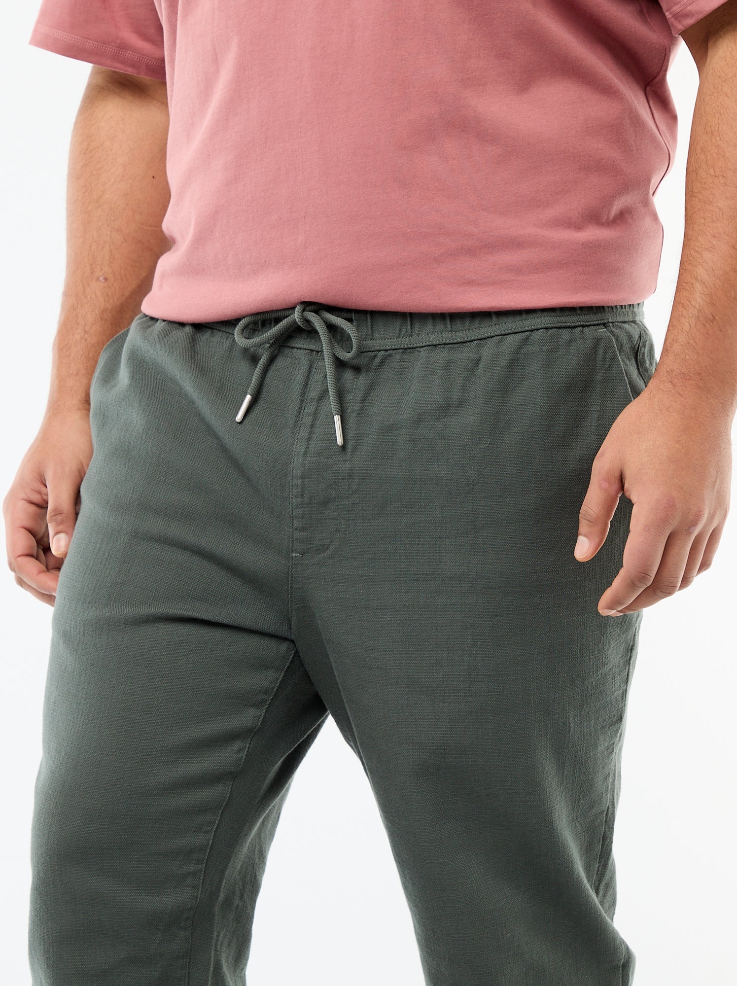 Pantalon coupe droite esprit jogpant - Vert
