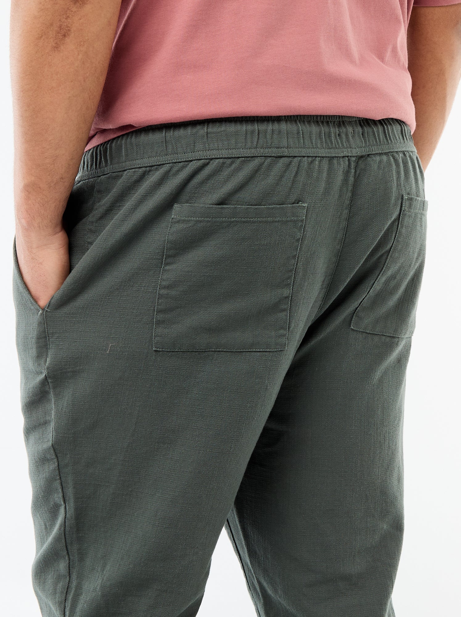 Pantalon coupe droite esprit jogpant - Vert