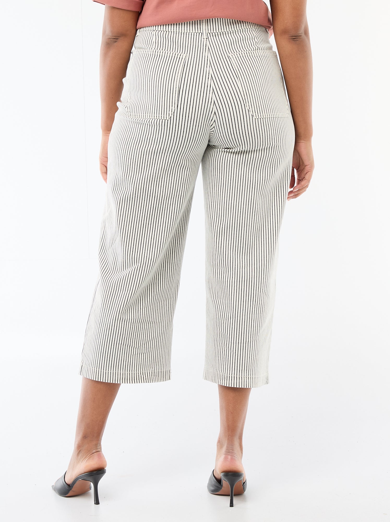Pantalon coupe large / wide leg taille standard - Blanc
