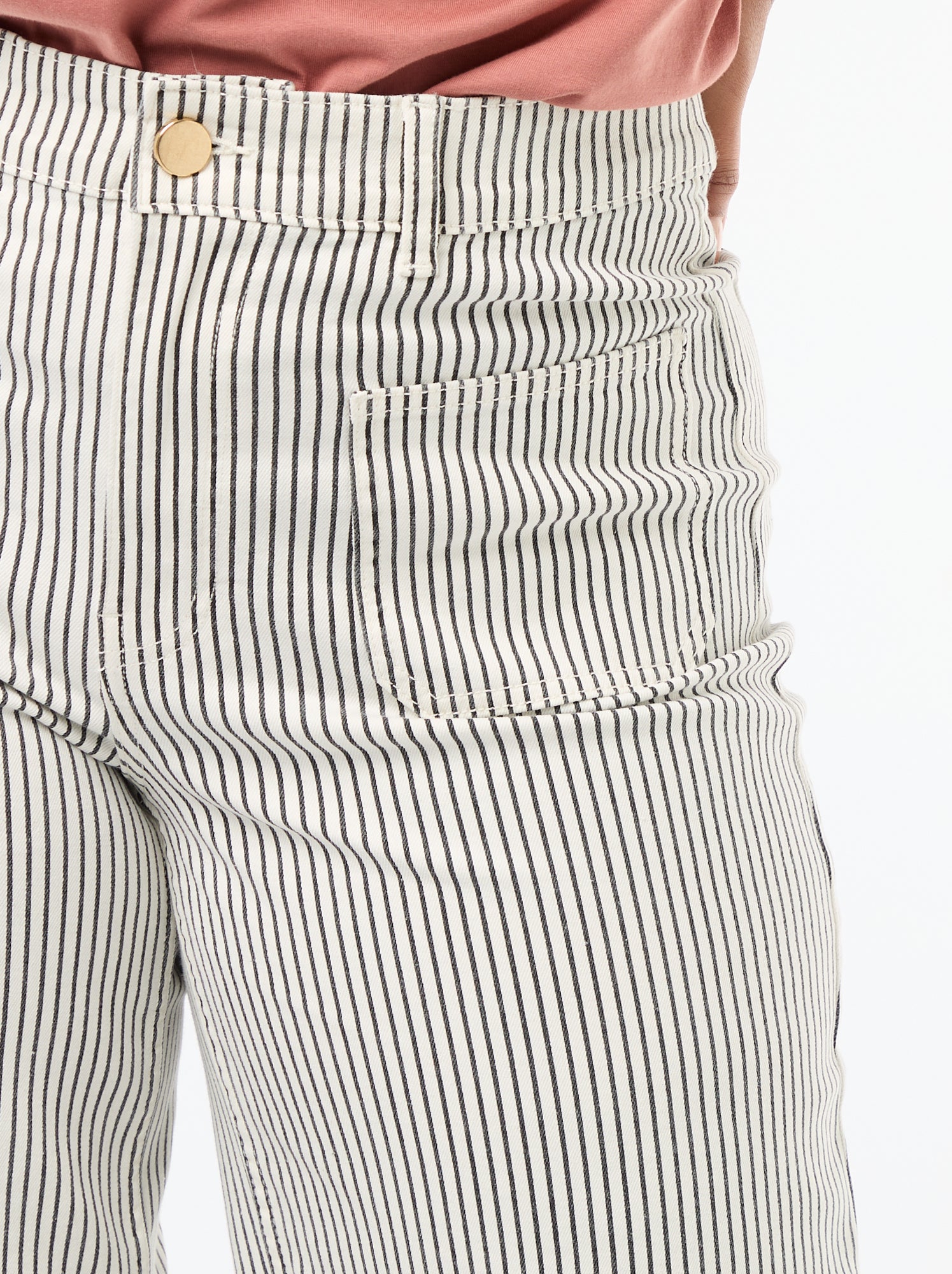 Pantalon coupe large / wide leg taille standard - Blanc
