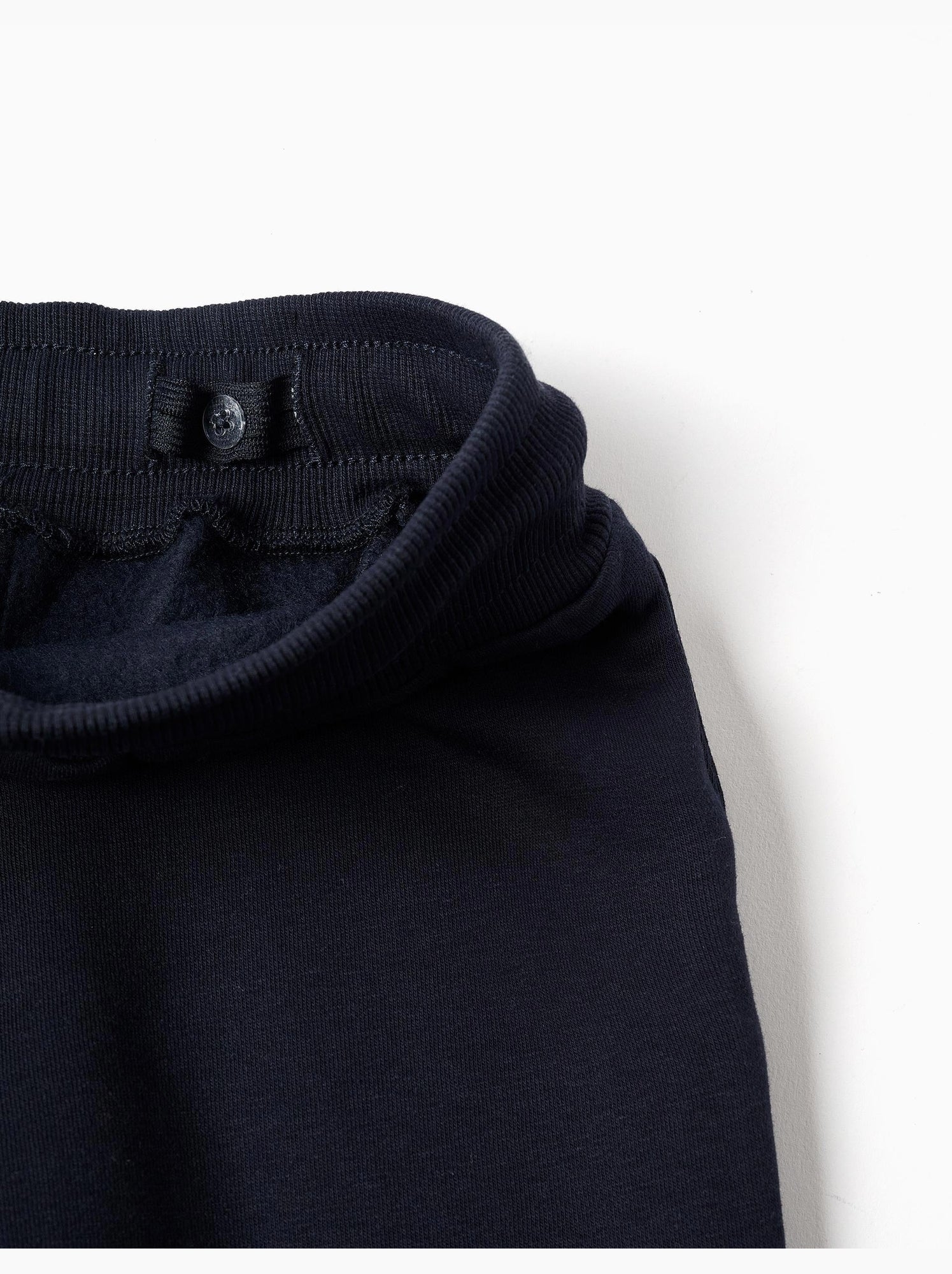Pantalon de jogging ajusté en coton peigné avec imprimé - Bleu foncé