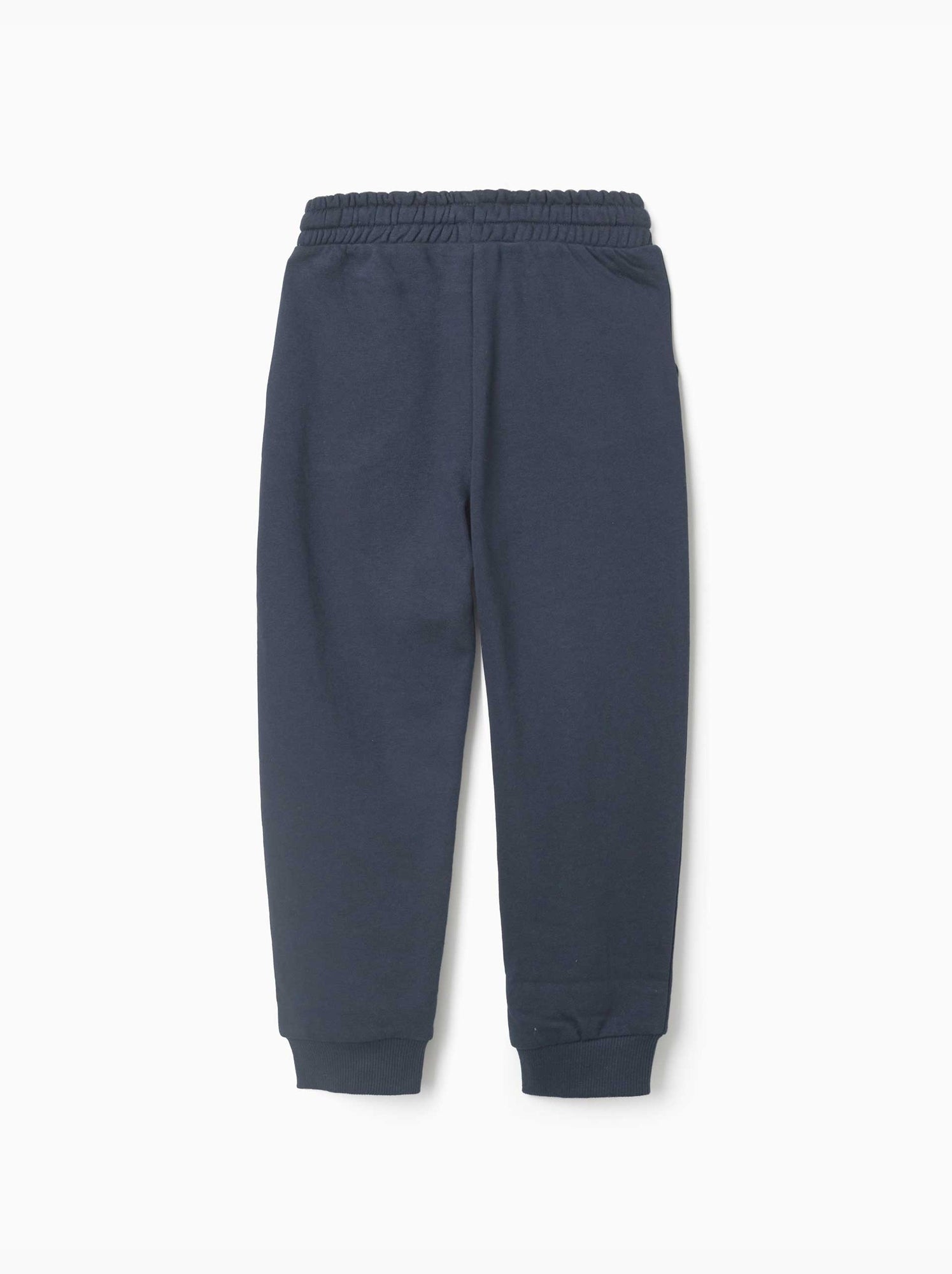 Pantalon de jogging ajusté en molleton avec poches et imprimé zy - Bleu foncé