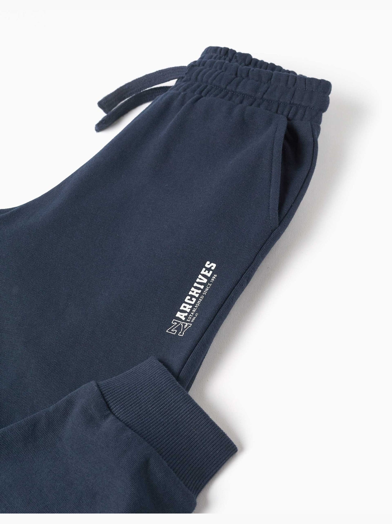 Pantalon de jogging ajusté en molleton avec poches et imprimé zy - Bleu foncé