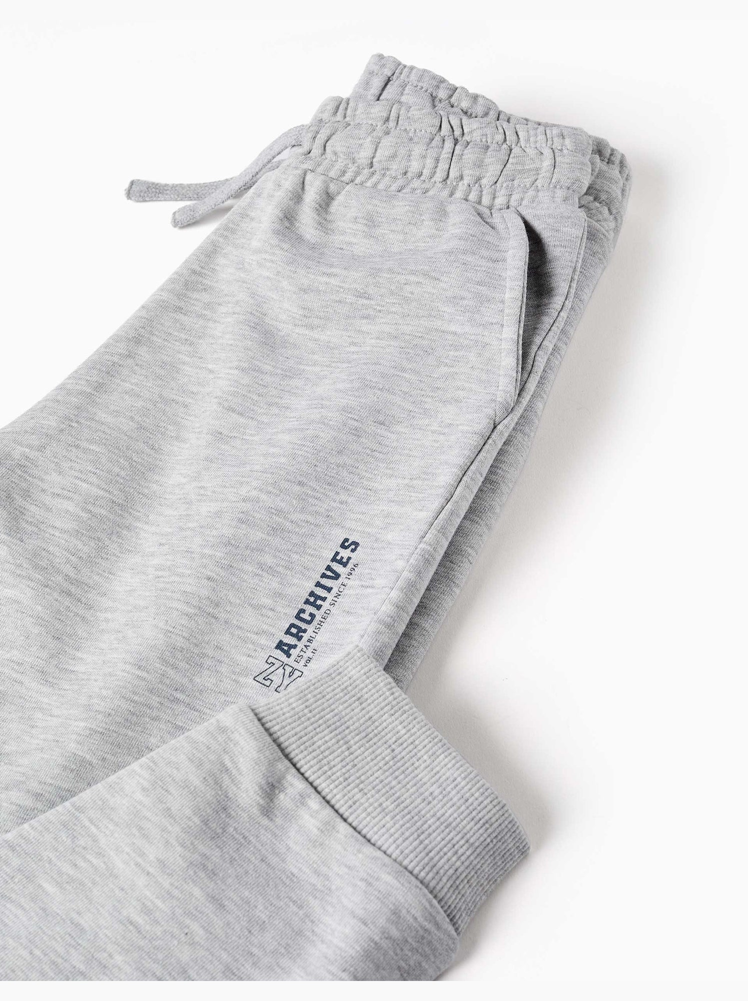 Pantalon de jogging ajusté en molleton avec poches et imprimé zy - Gris clair