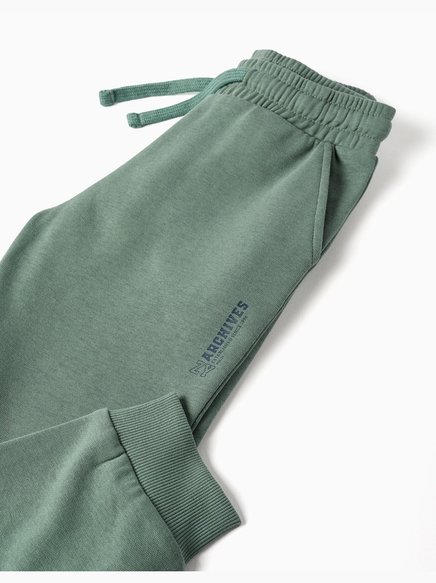 Pantalon de jogging ajusté en molleton avec poches et imprimé zy - Vert foncé