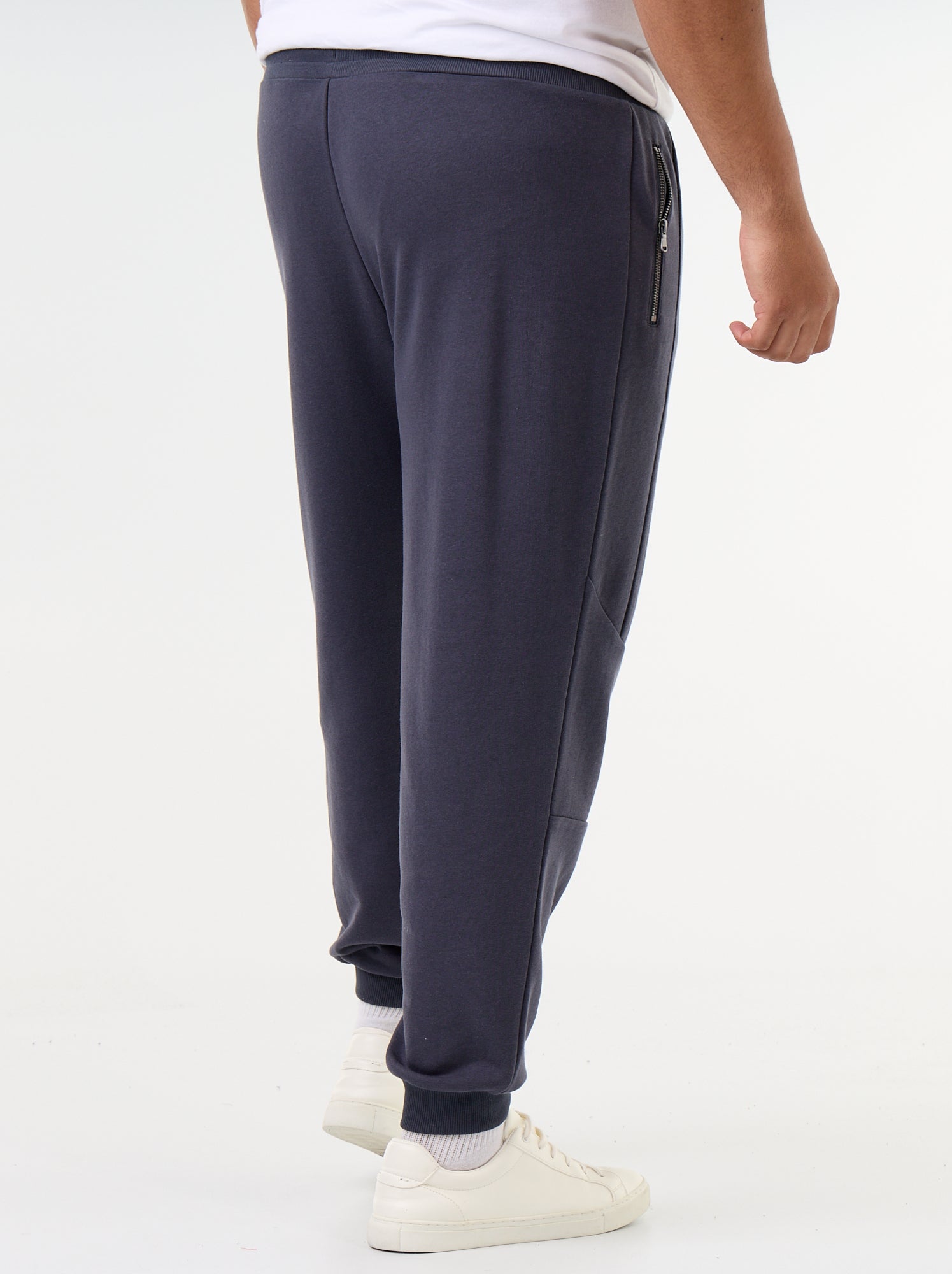 Pantalon de jogging avec bas resserré et poches zippées - Bleu