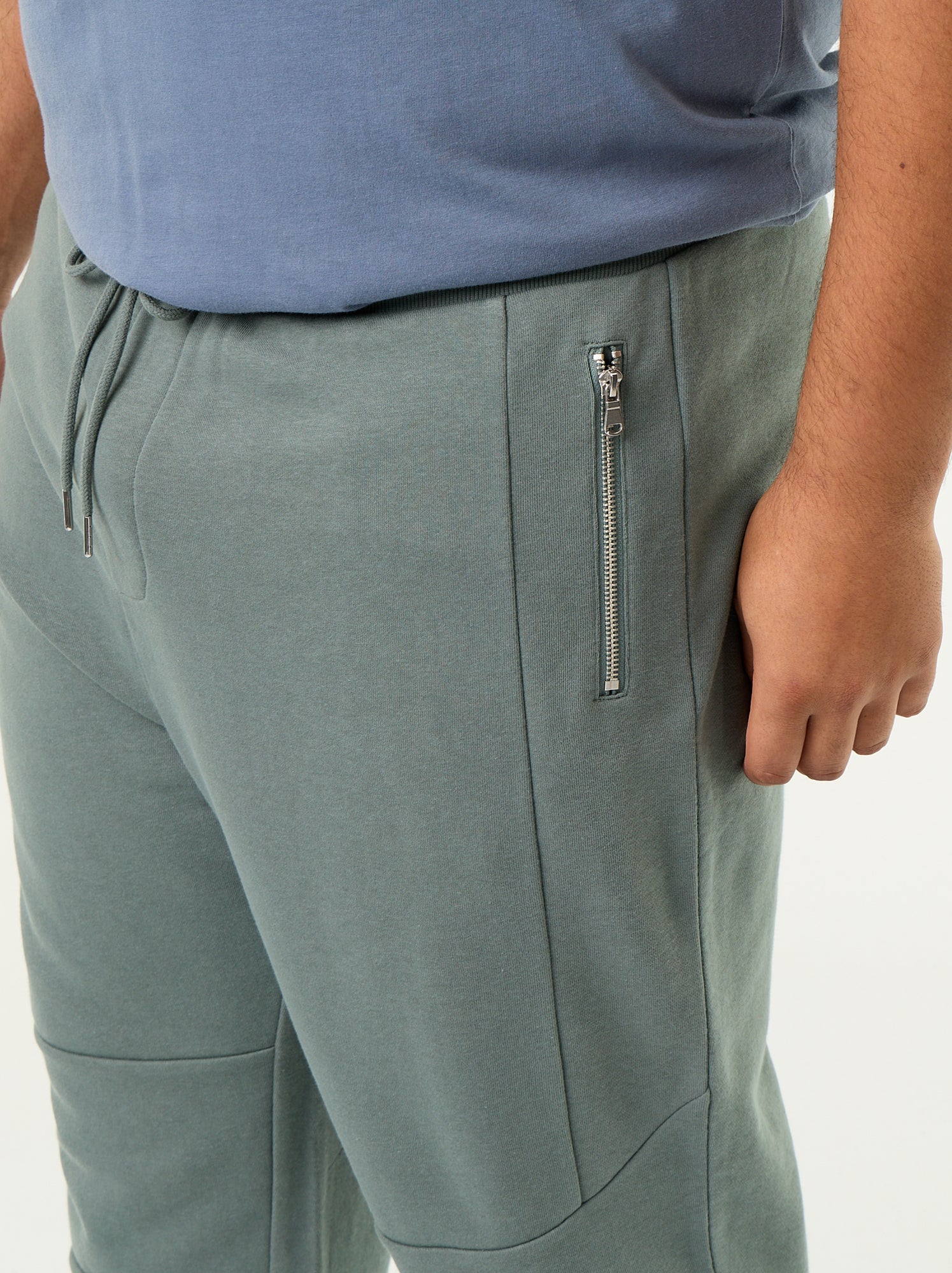 Pantalon de jogging avec bas resserré et poches zippées - Vert
