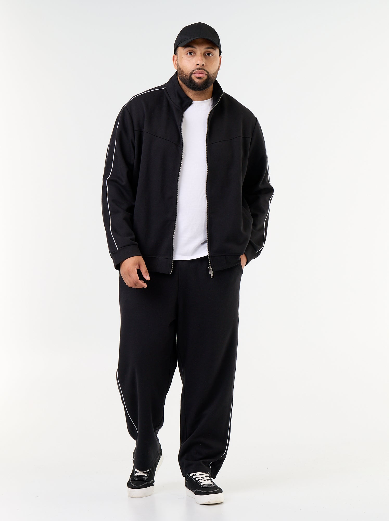 Pantalon de jogging avec liserés contrastés - Noir