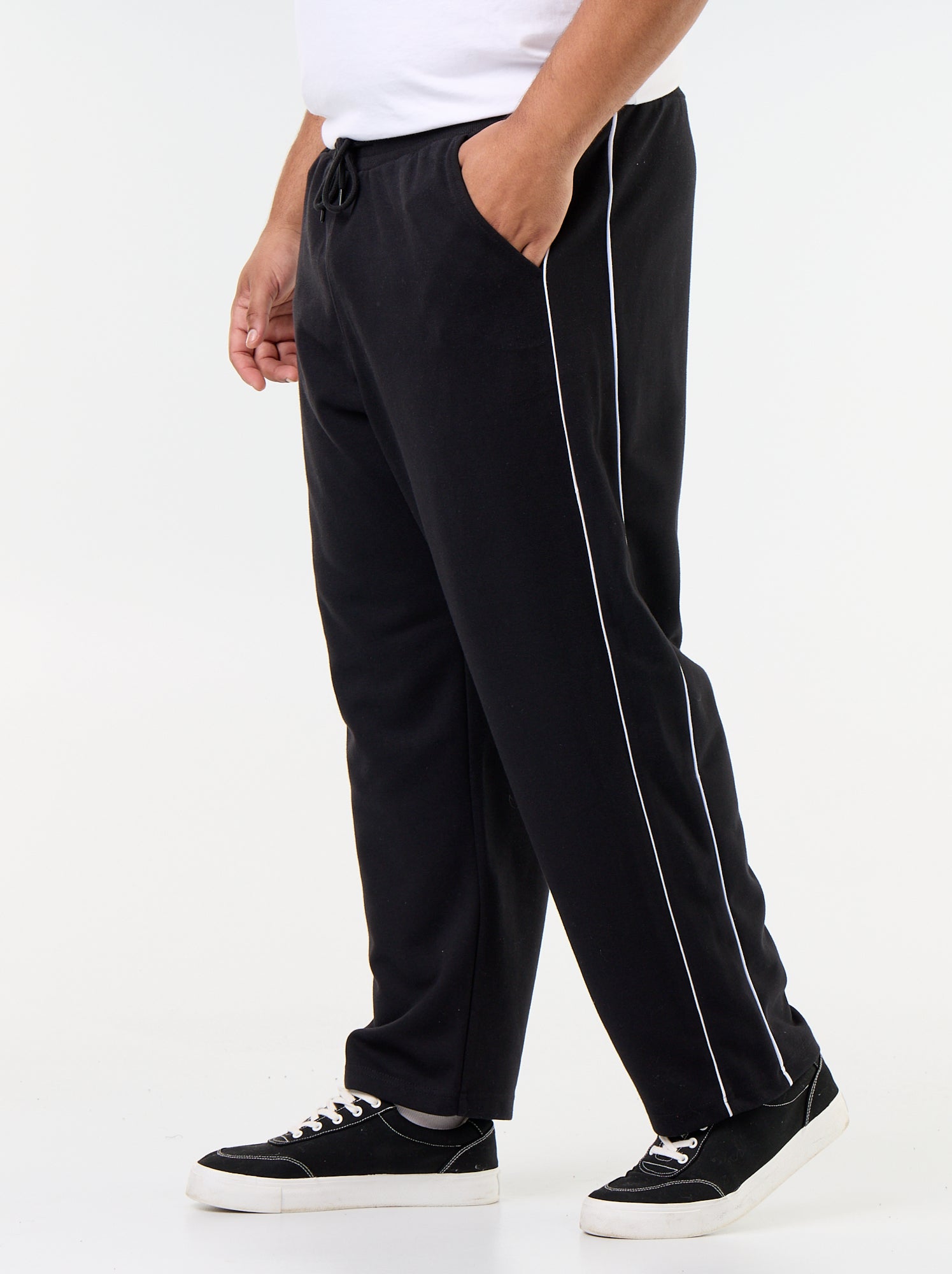 Pantalon de jogging avec liserés contrastés - Noir