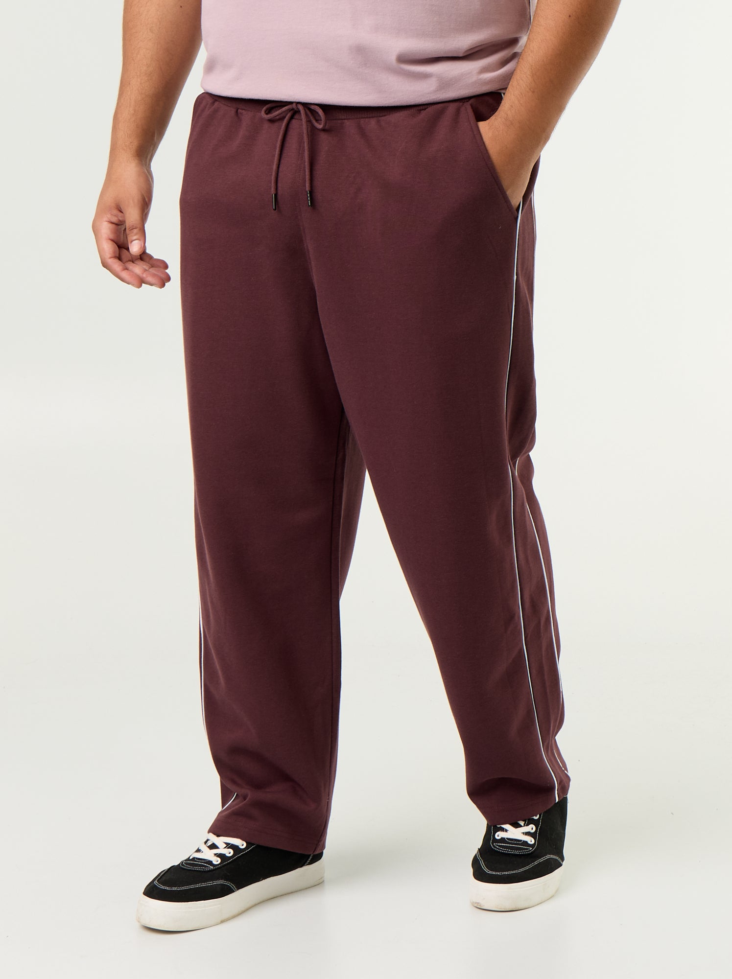 Pantalon de jogging avec liserés contrastés - Violet