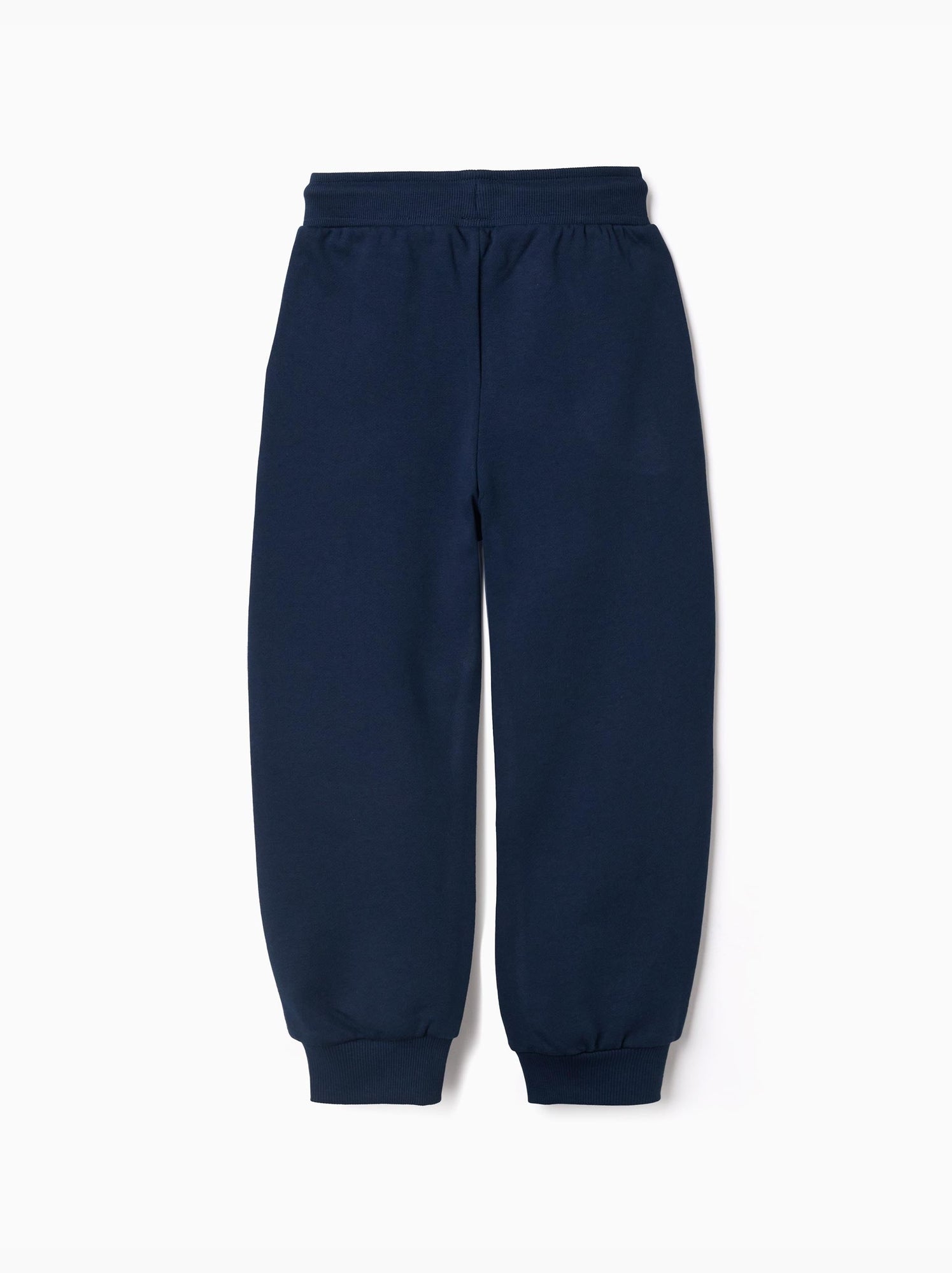 Pantalon de jogging en coton avec imprimé marvel et cordon de serrage - Bleu foncé