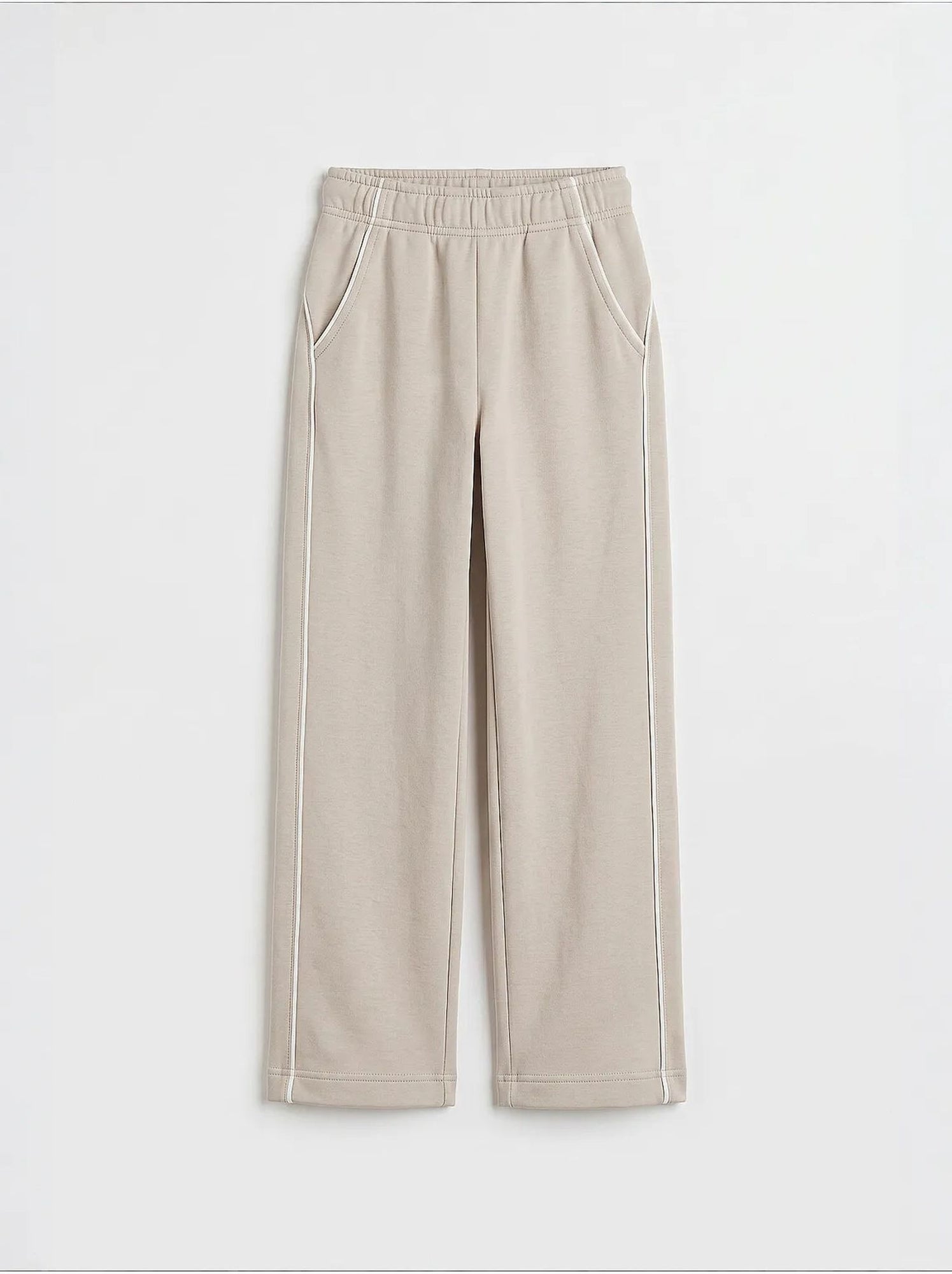 Pantalon de jogging jeunesse à taille élastique jambe large tommy - Beige argile