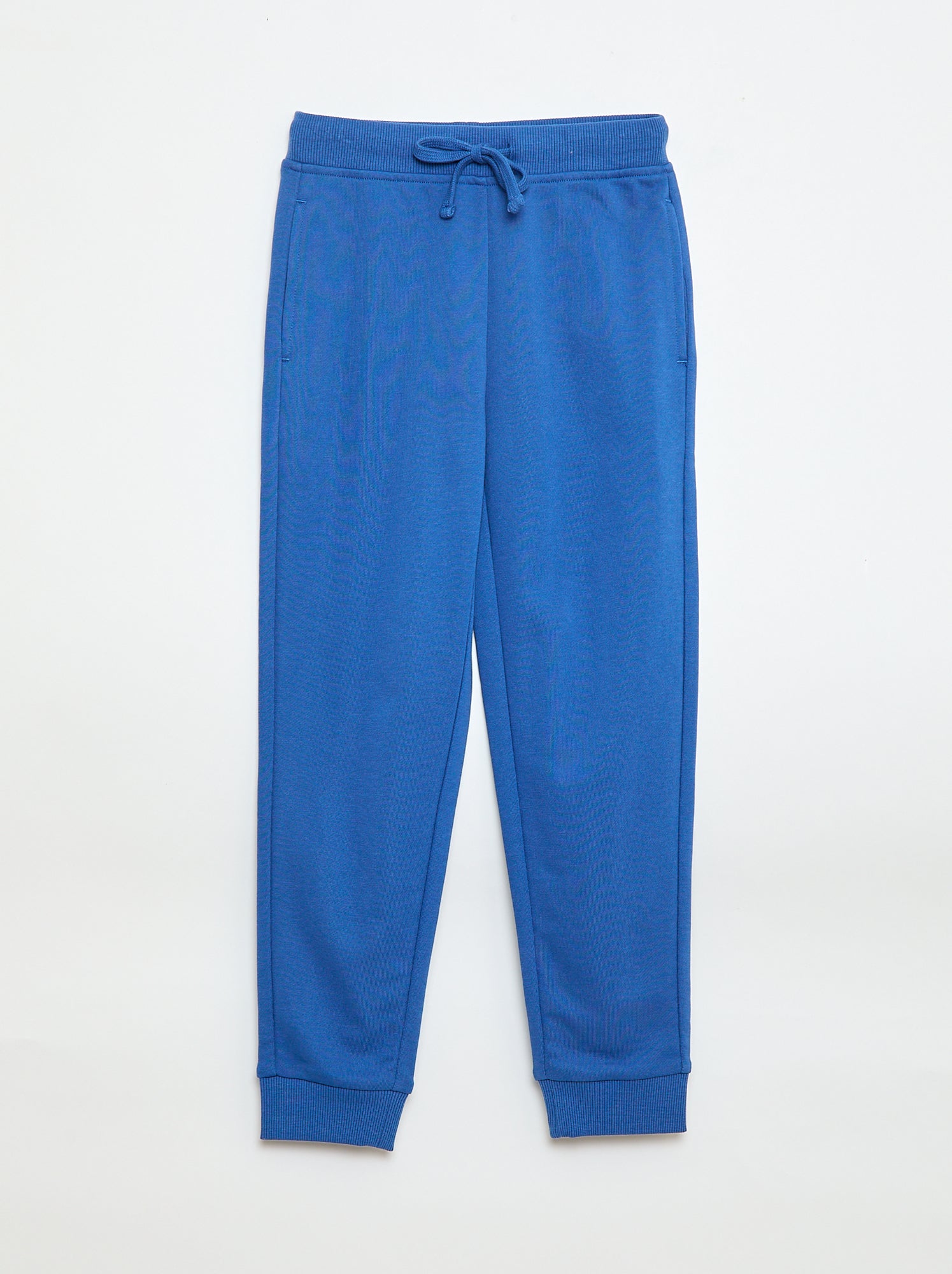 Pantalon de jogging uni avec taille élastiquée - Bleu