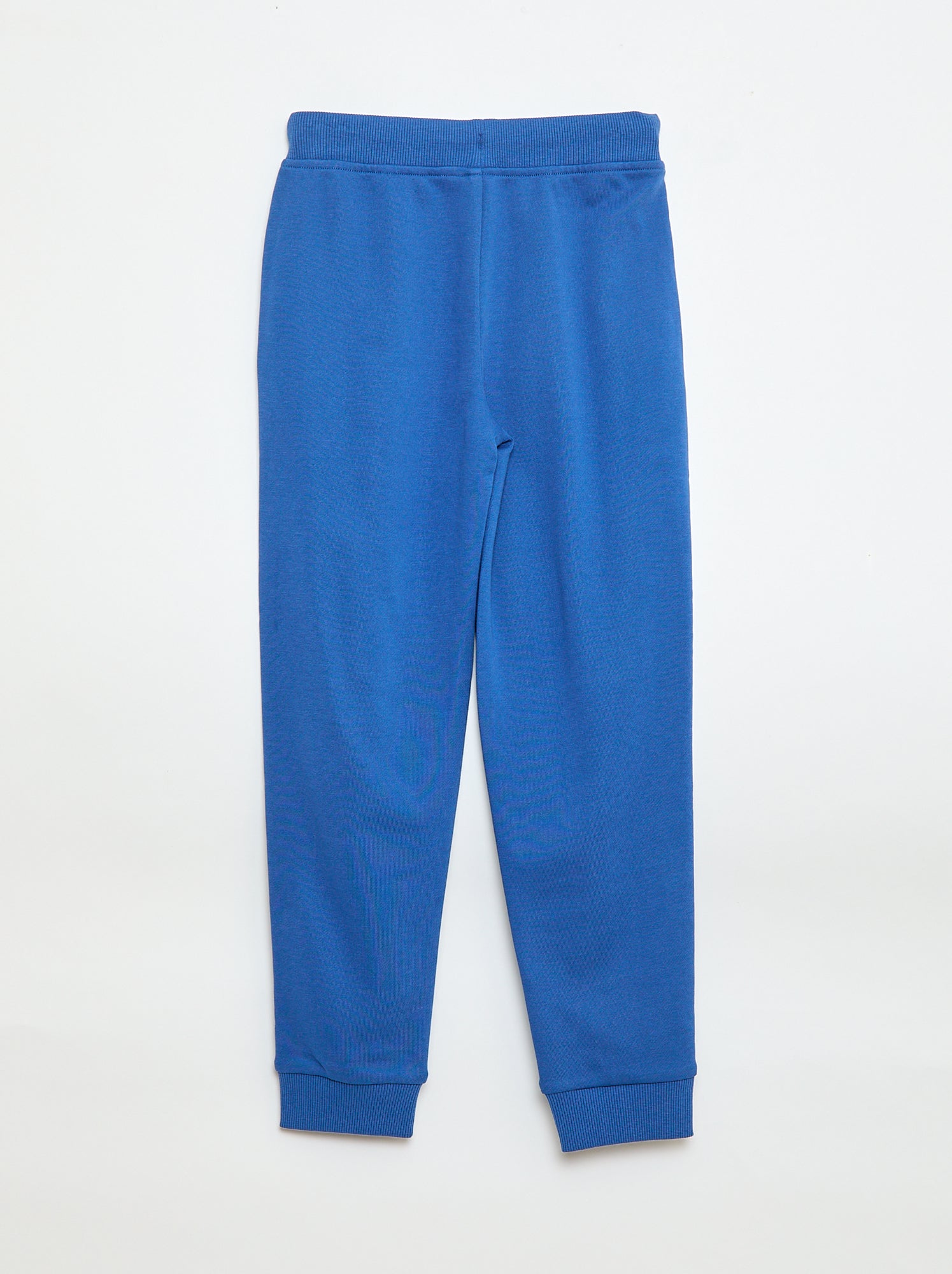 Pantalon de jogging uni avec taille élastiquée - Bleu