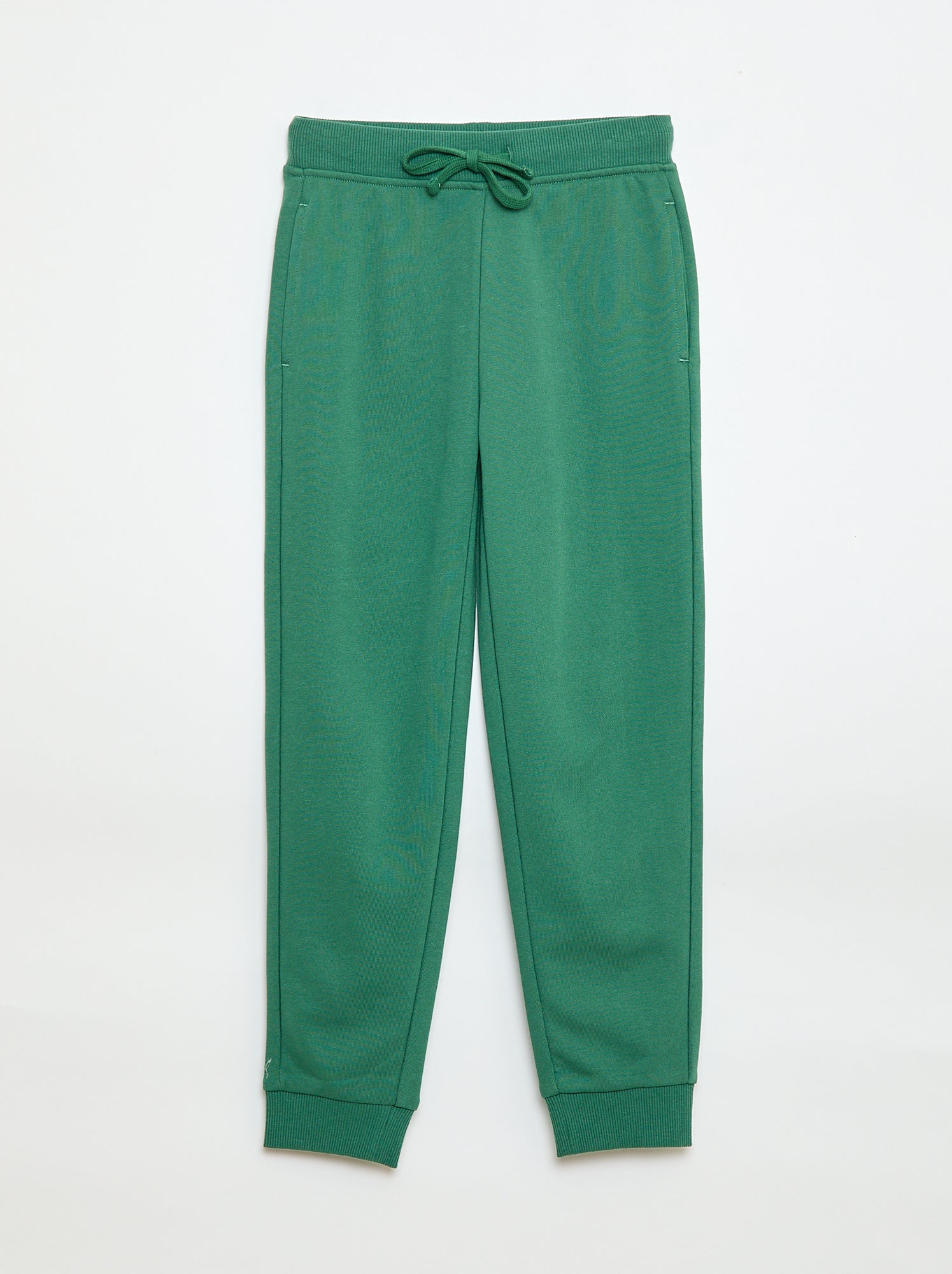 Pantalon de jogging uni avec taille élastiquée - Vert