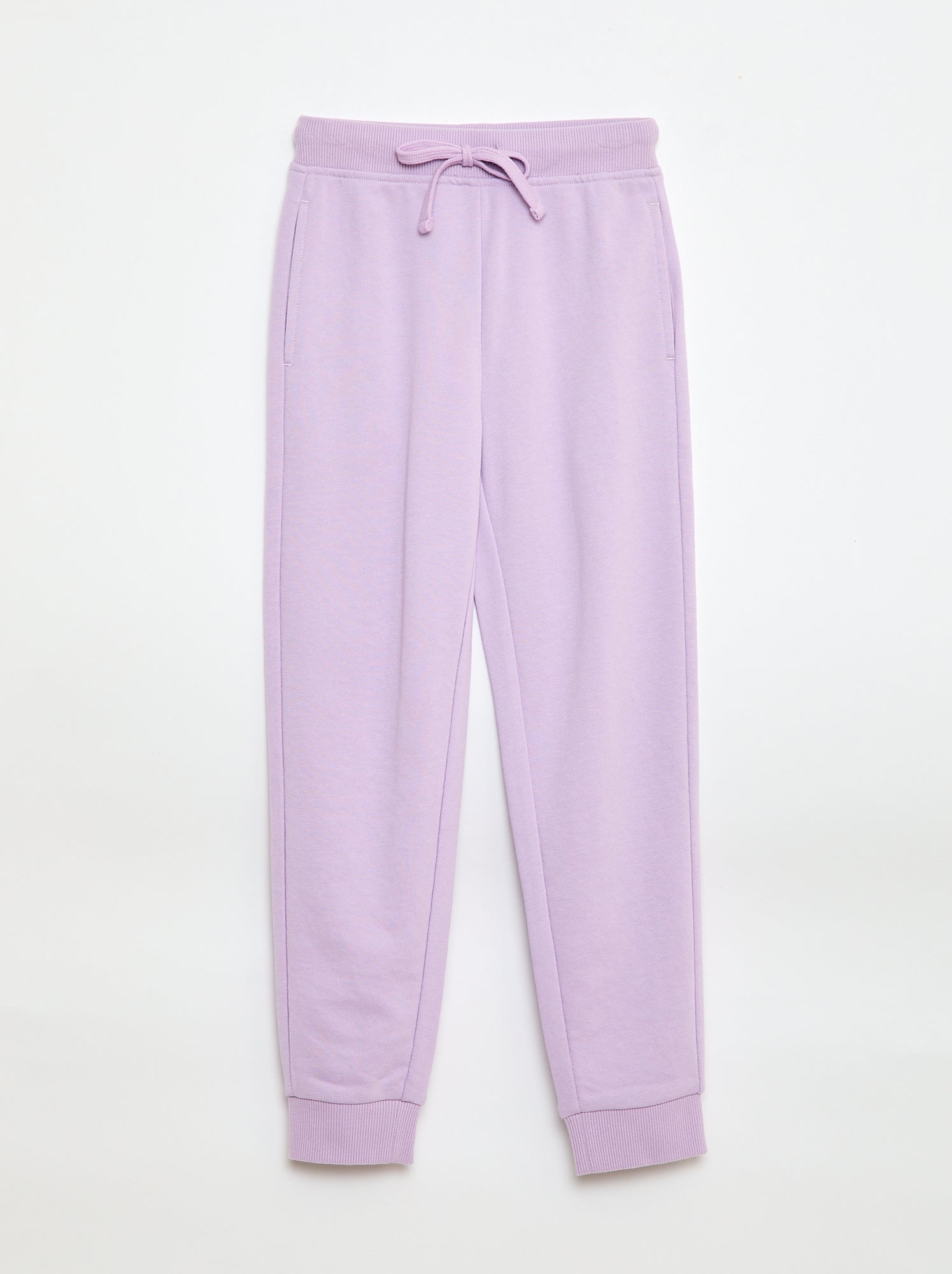 Pantalon de jogging uni avec taille élastiquée - Violet