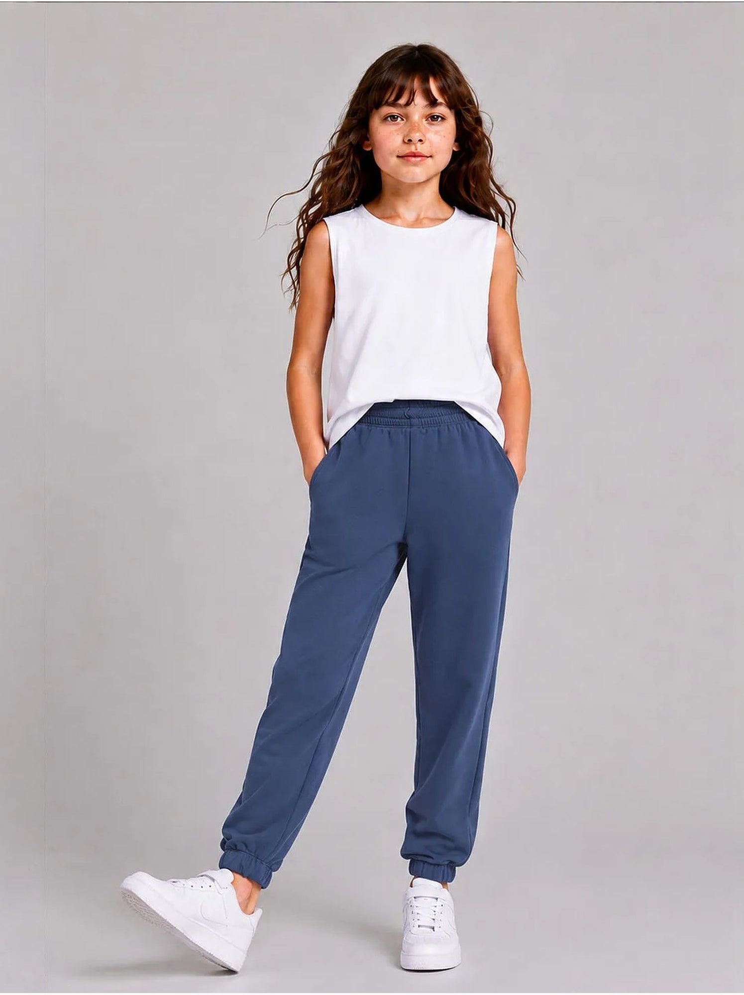 Pantalon de jogging unisexe junior à jambe fuselée tommy - Bleu marine