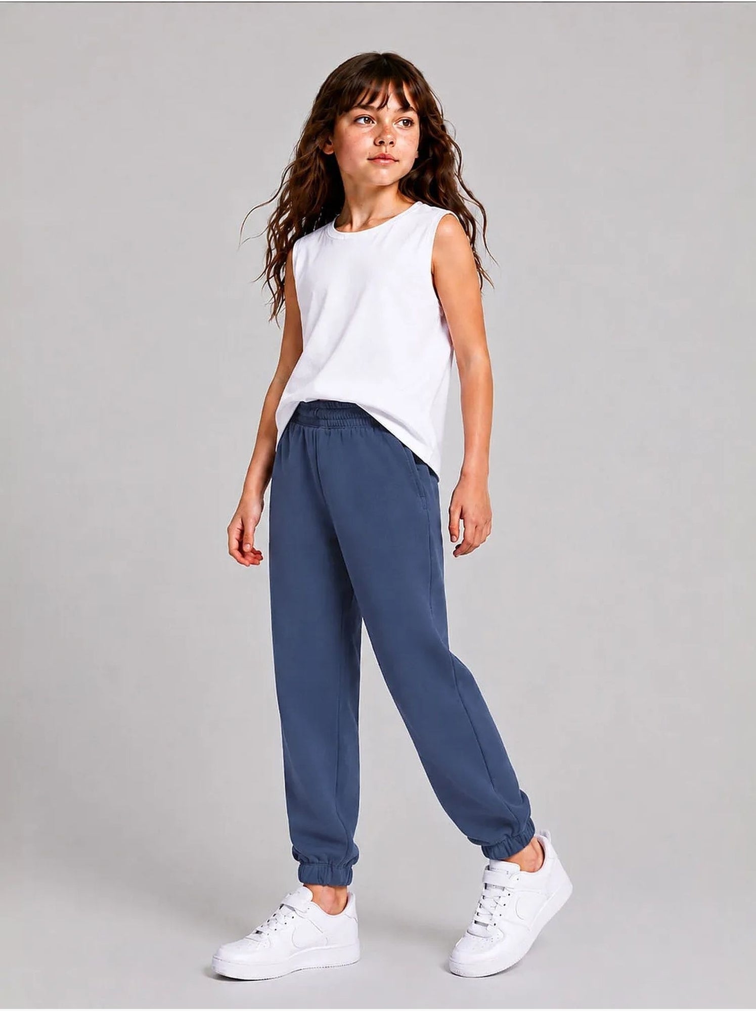 Pantalon de jogging unisexe junior à jambe fuselée tommy - Bleu marine