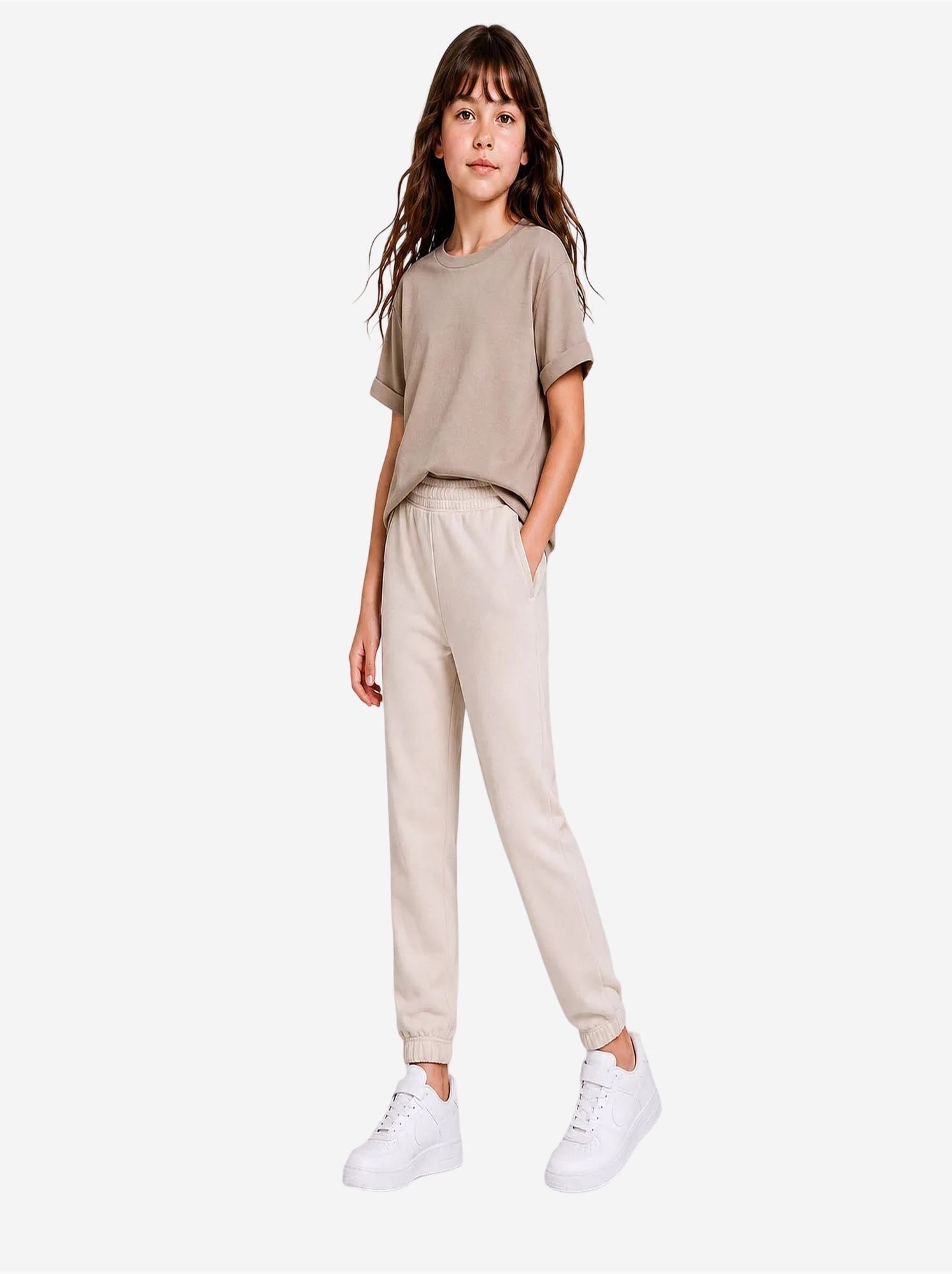 Pantalon de jogging unisexe junior à jambe fuselée tommy - Sable