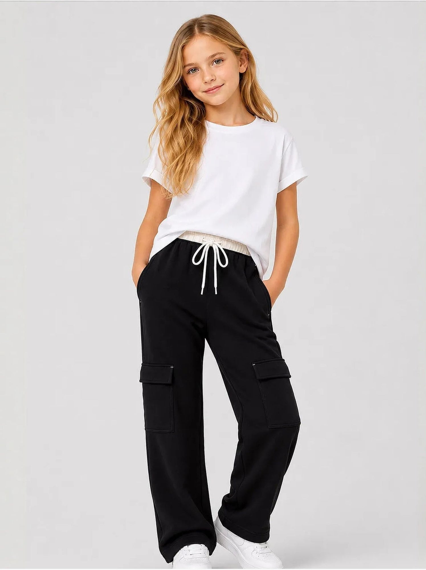 Pantalon de jogging unisexe junior à taille élastique tommy - Noir