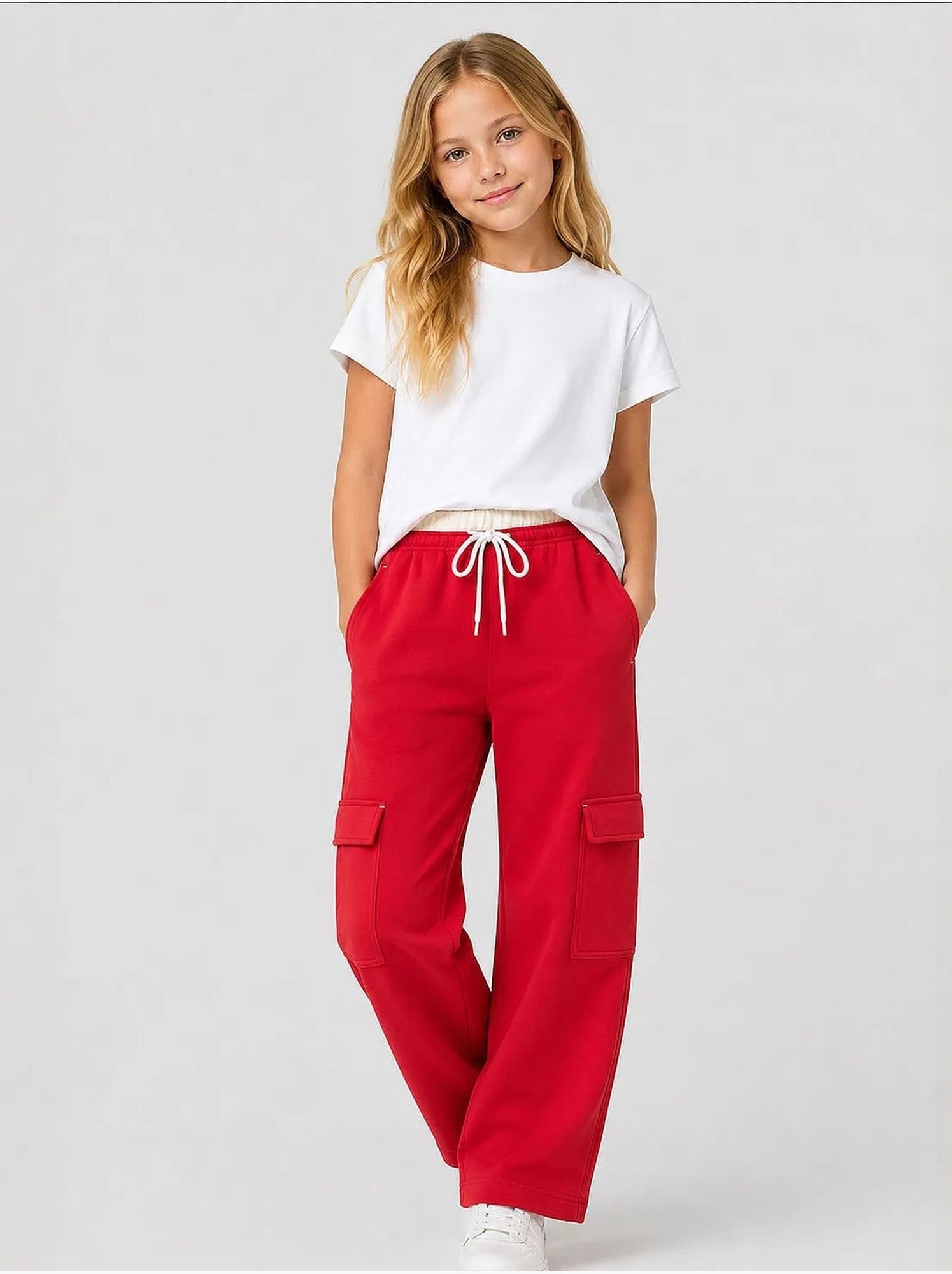 Pantalon de jogging unisexe junior à taille élastique tommy - Rouge
