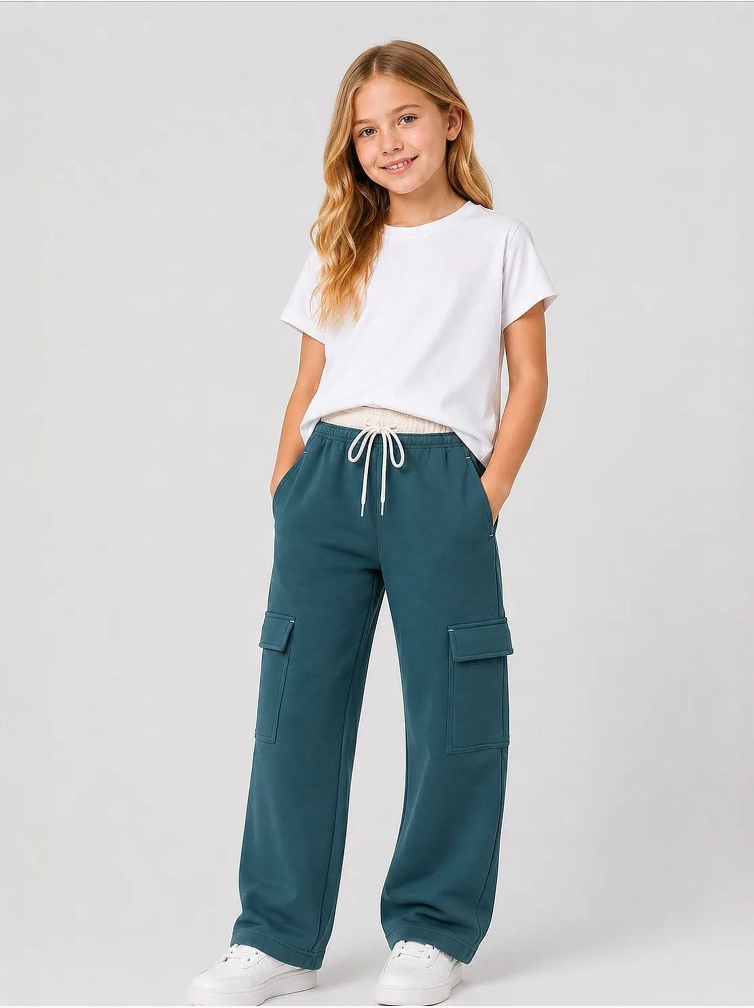 Pantalon de jogging unisexe junior à taille élastique tommy - Vert foncé