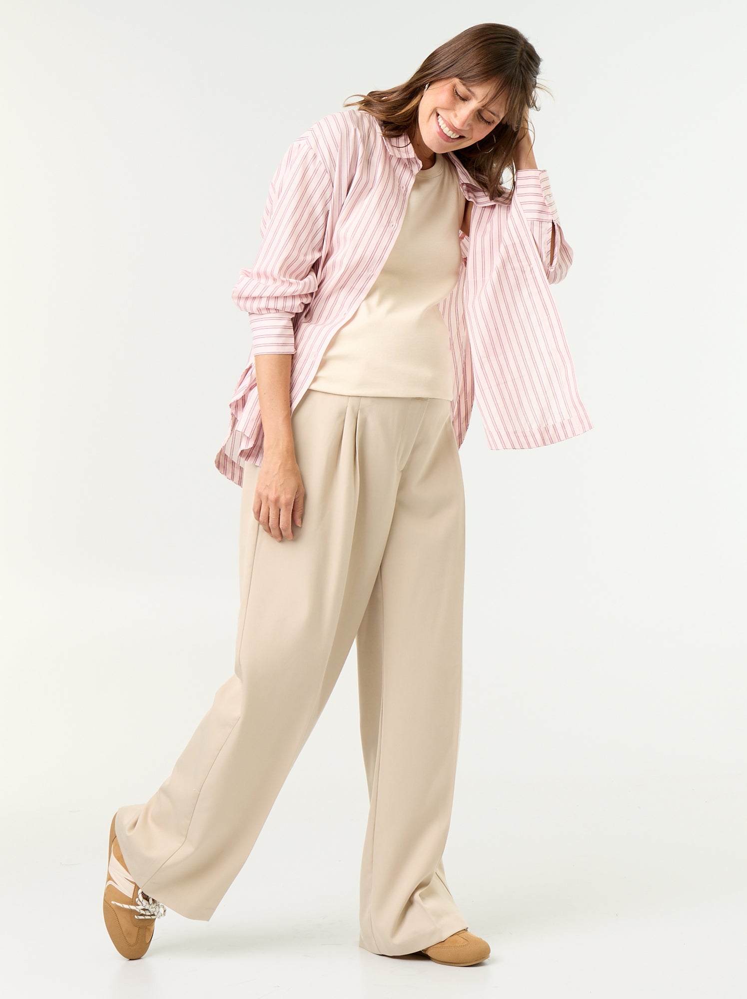 Pantalon de maternité à pinces - Beige