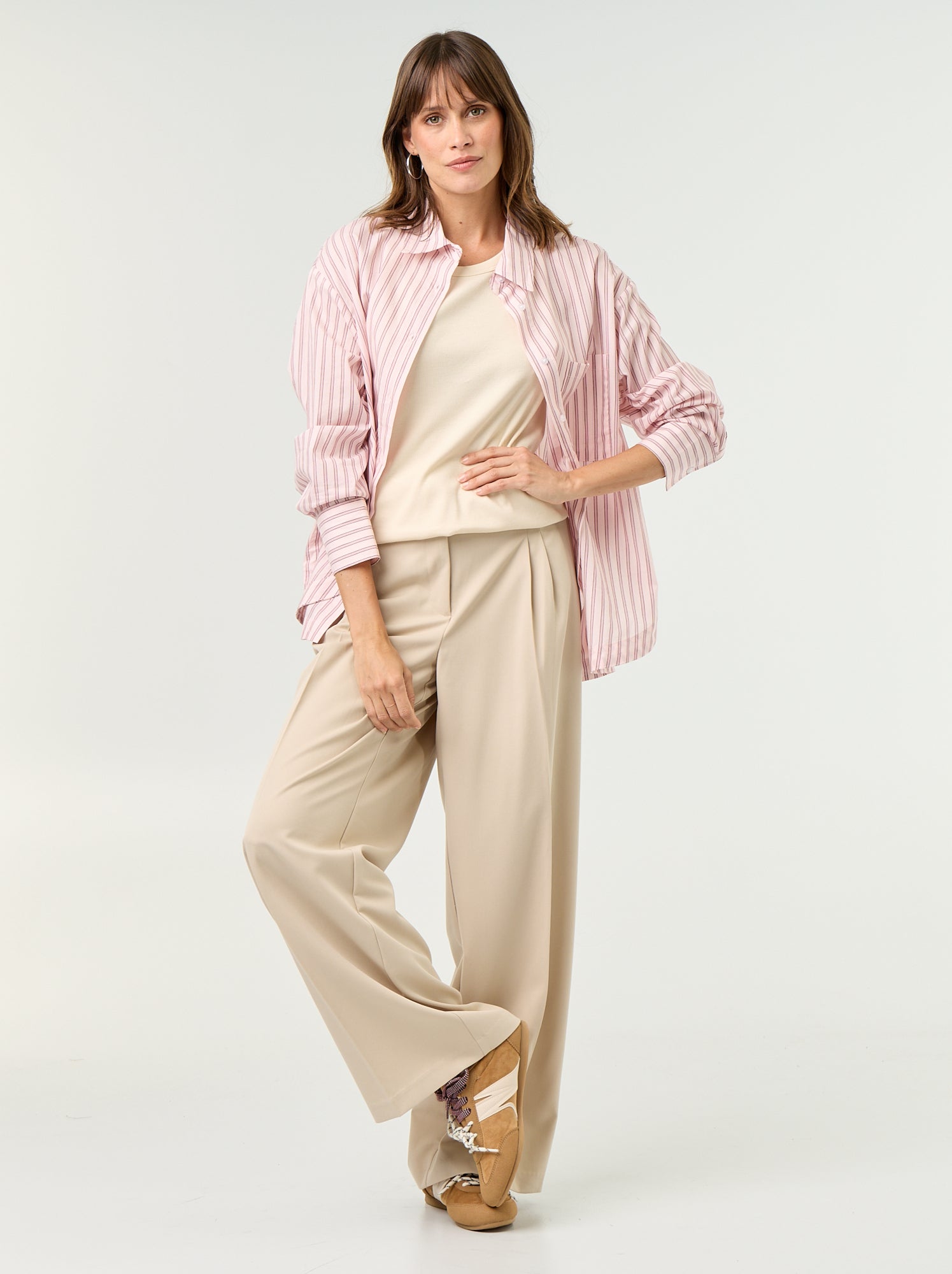 Pantalon de maternité à pinces - Beige