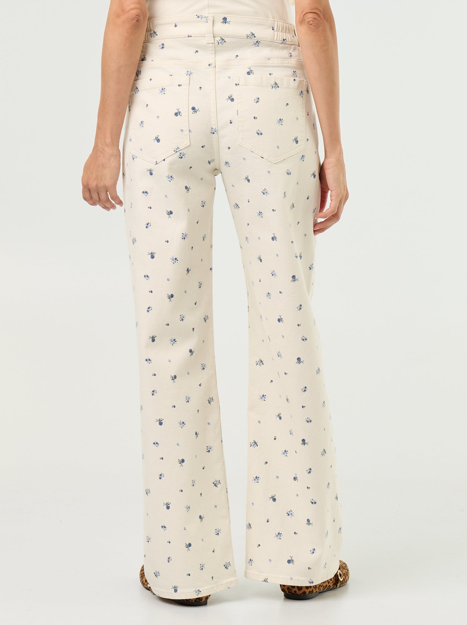 Pantalon de maternité en denim coupe wide leg - Blanc