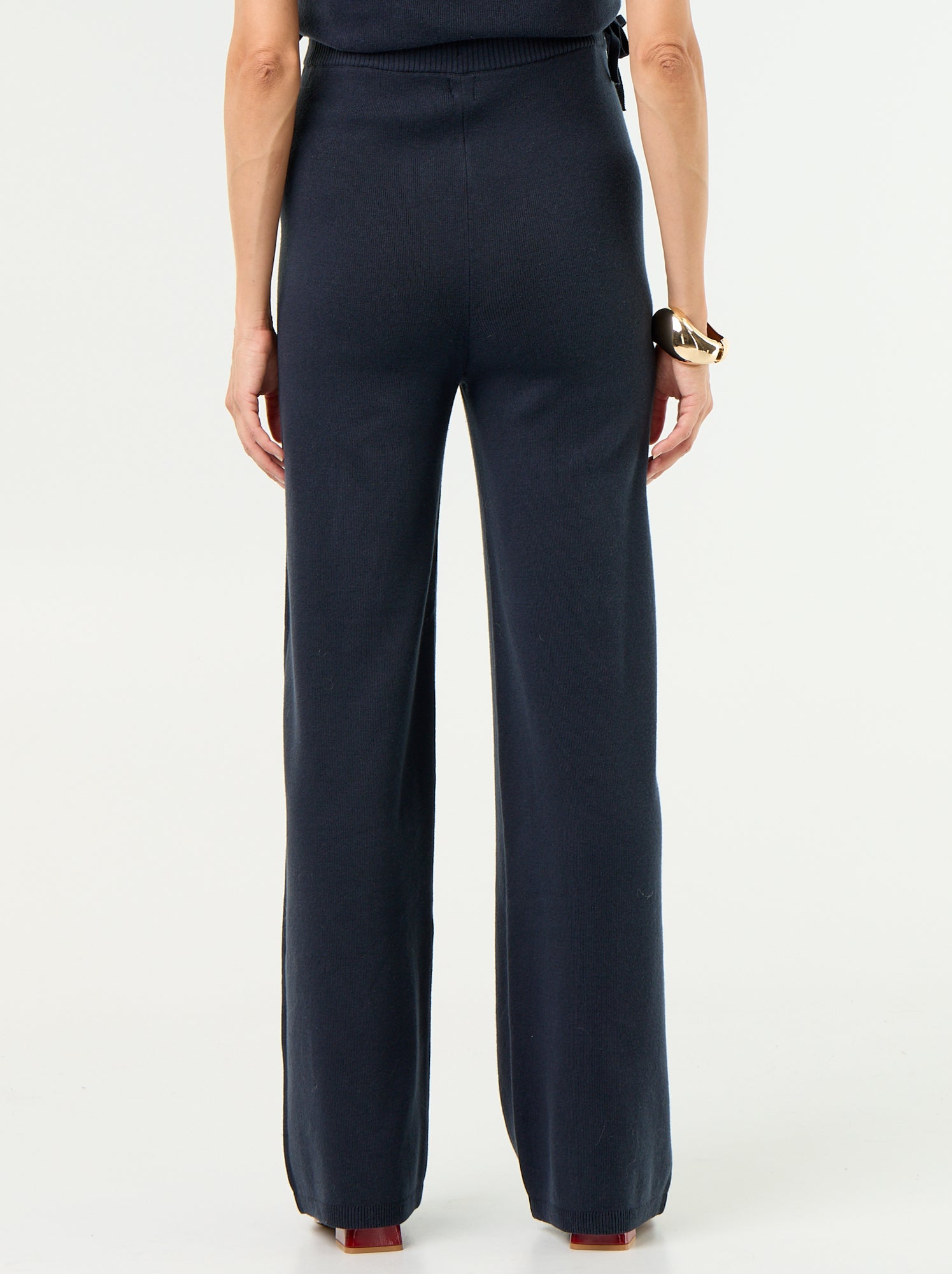 Pantalon de maternité large en maille - Bleu