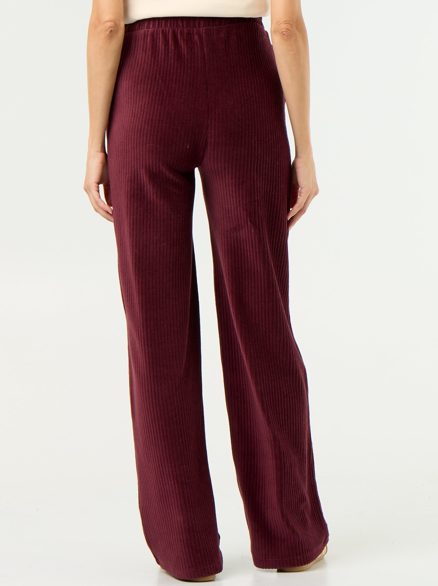 Pantalon de maternité large en velours côtelé - Bordeaux
