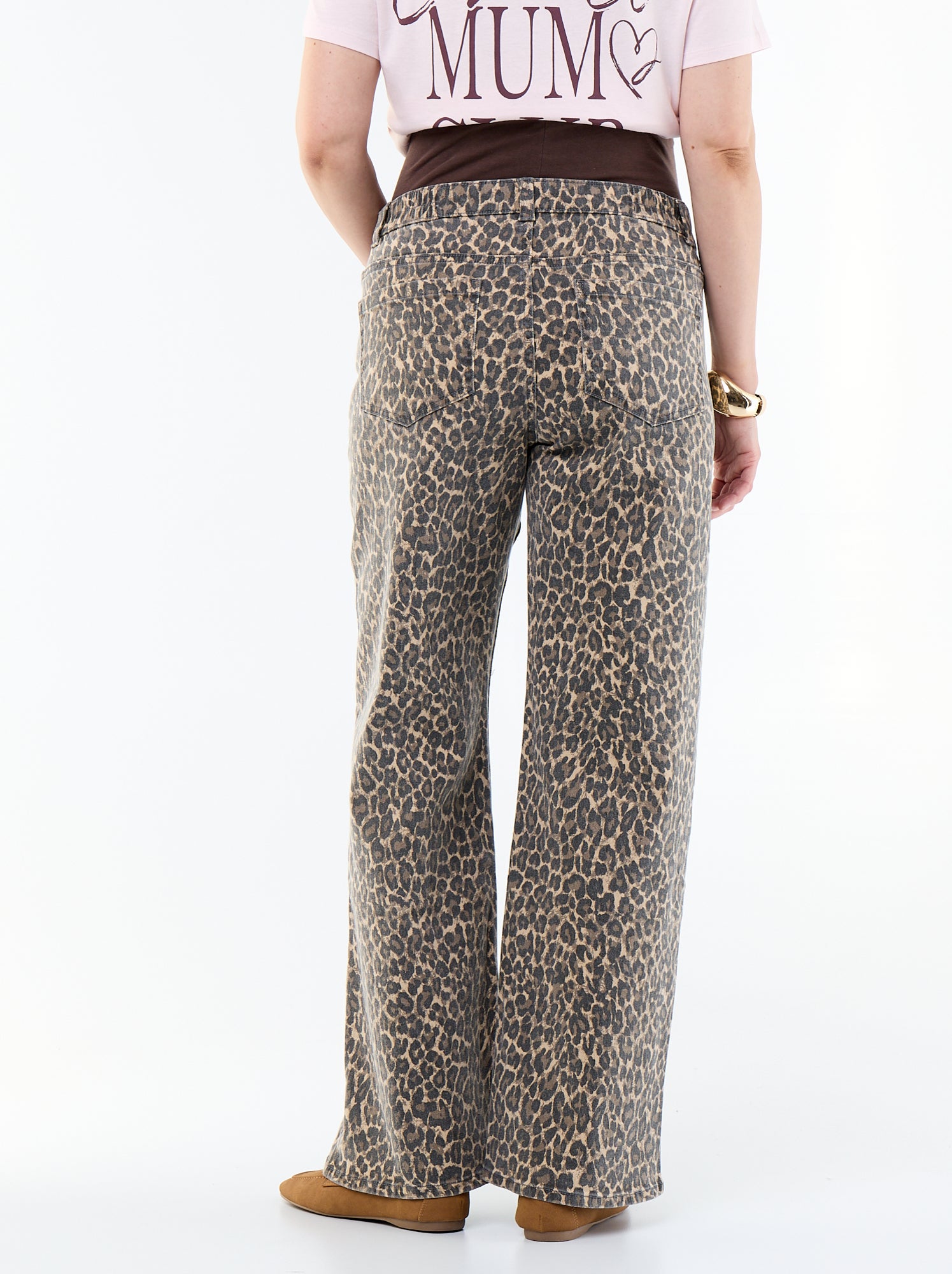 Pantalon de maternité wide leg - Beige (ETX66_10)