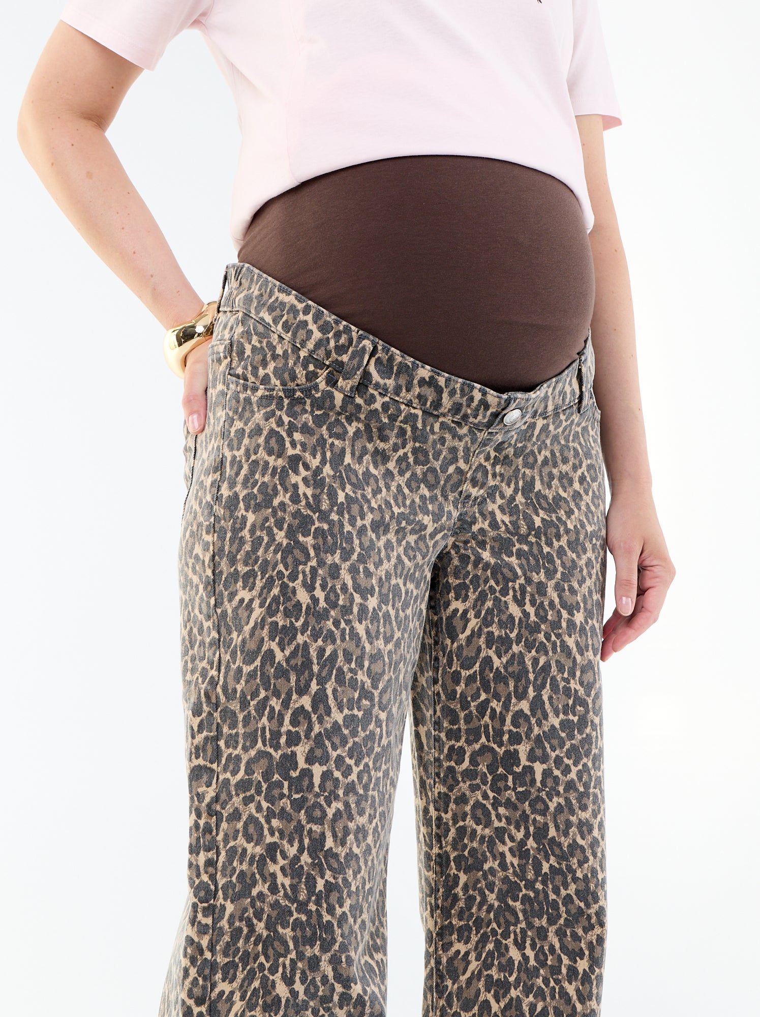 Pantalon de maternité wide leg - Beige (ETX66_10)