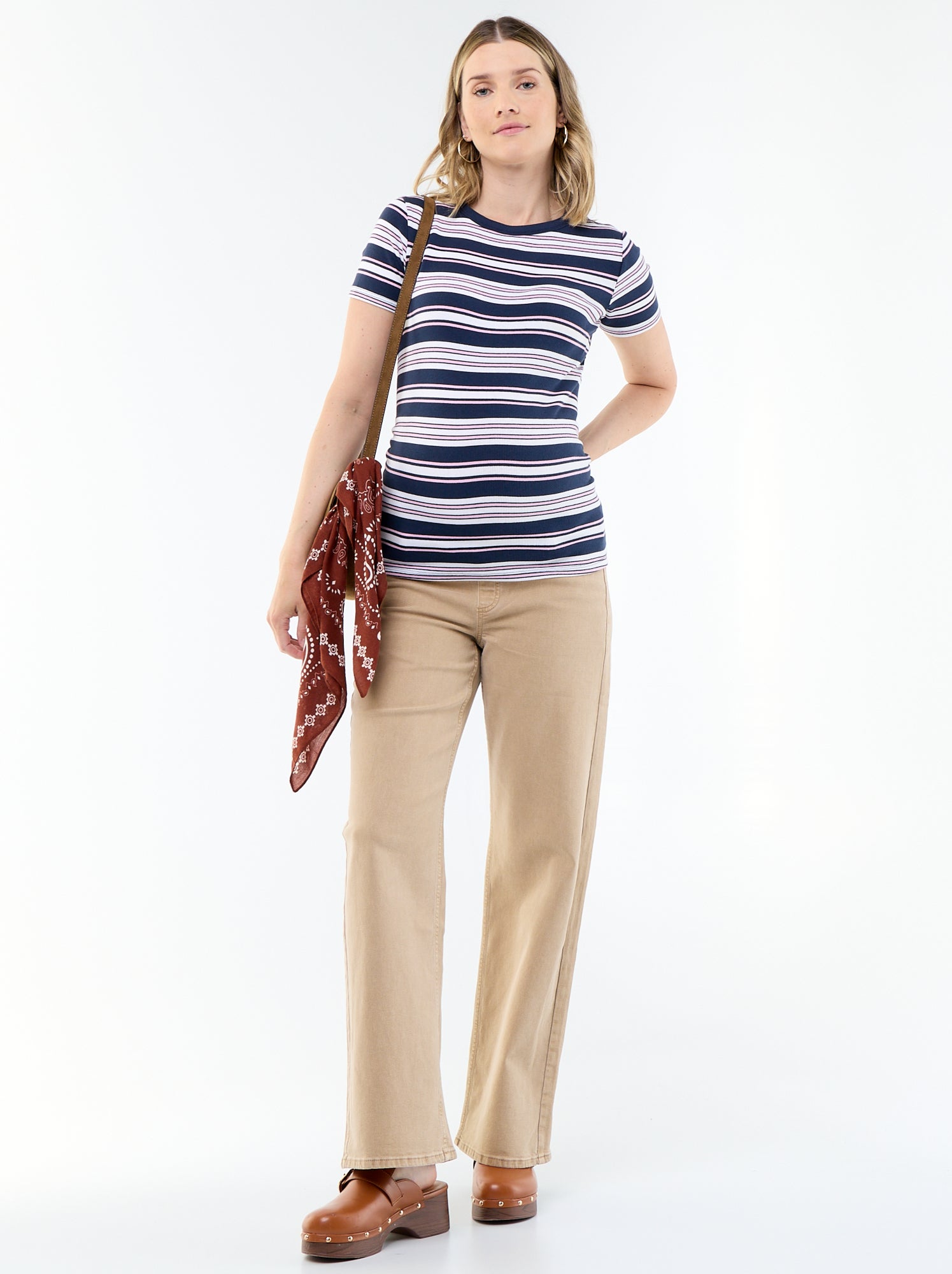 Pantalon de maternité wide leg - Beige (ETX66_7)