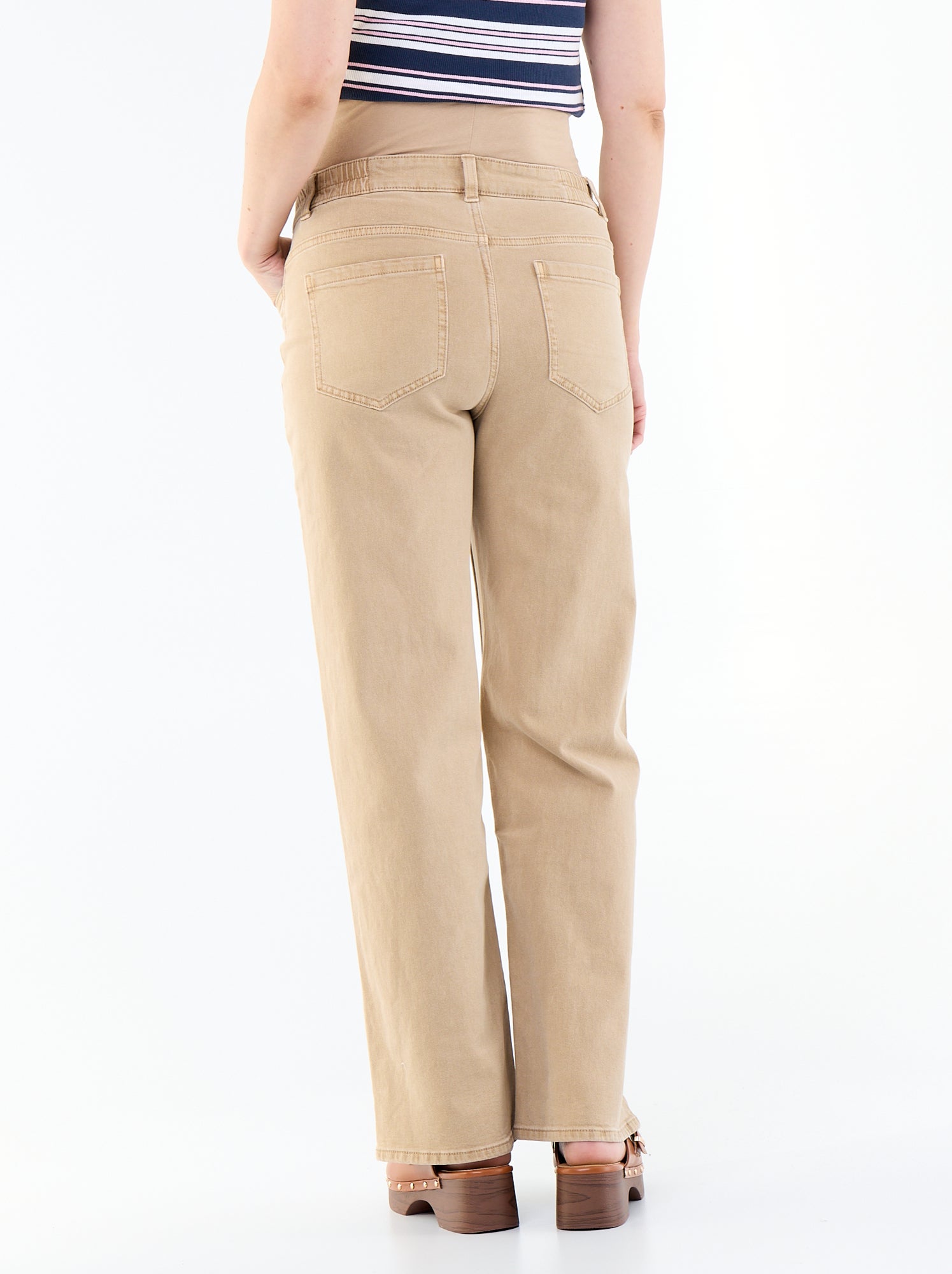 Pantalon de maternité wide leg - Beige (ETX66_7)