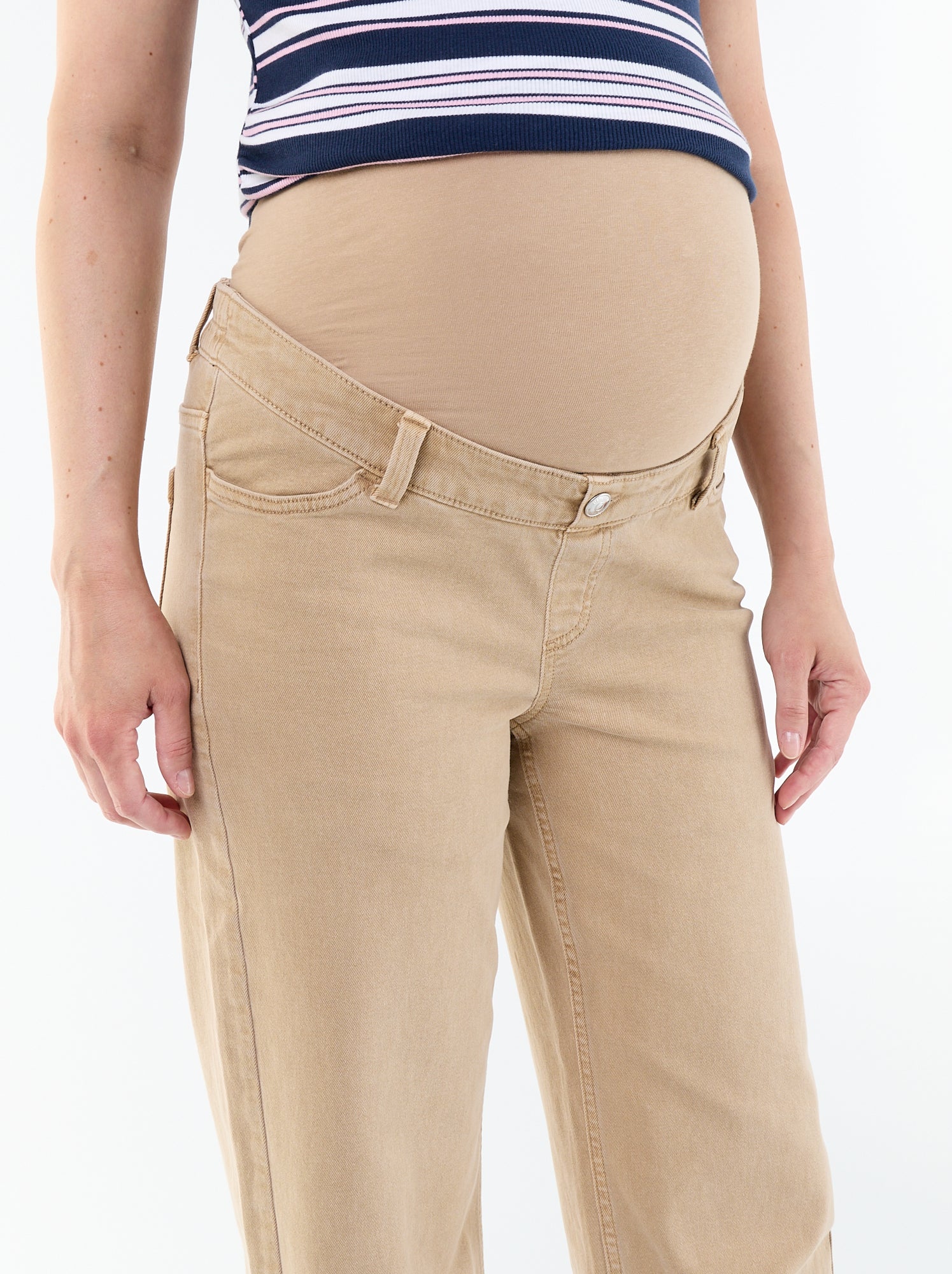Pantalon de maternité wide leg - Beige (ETX66_7)