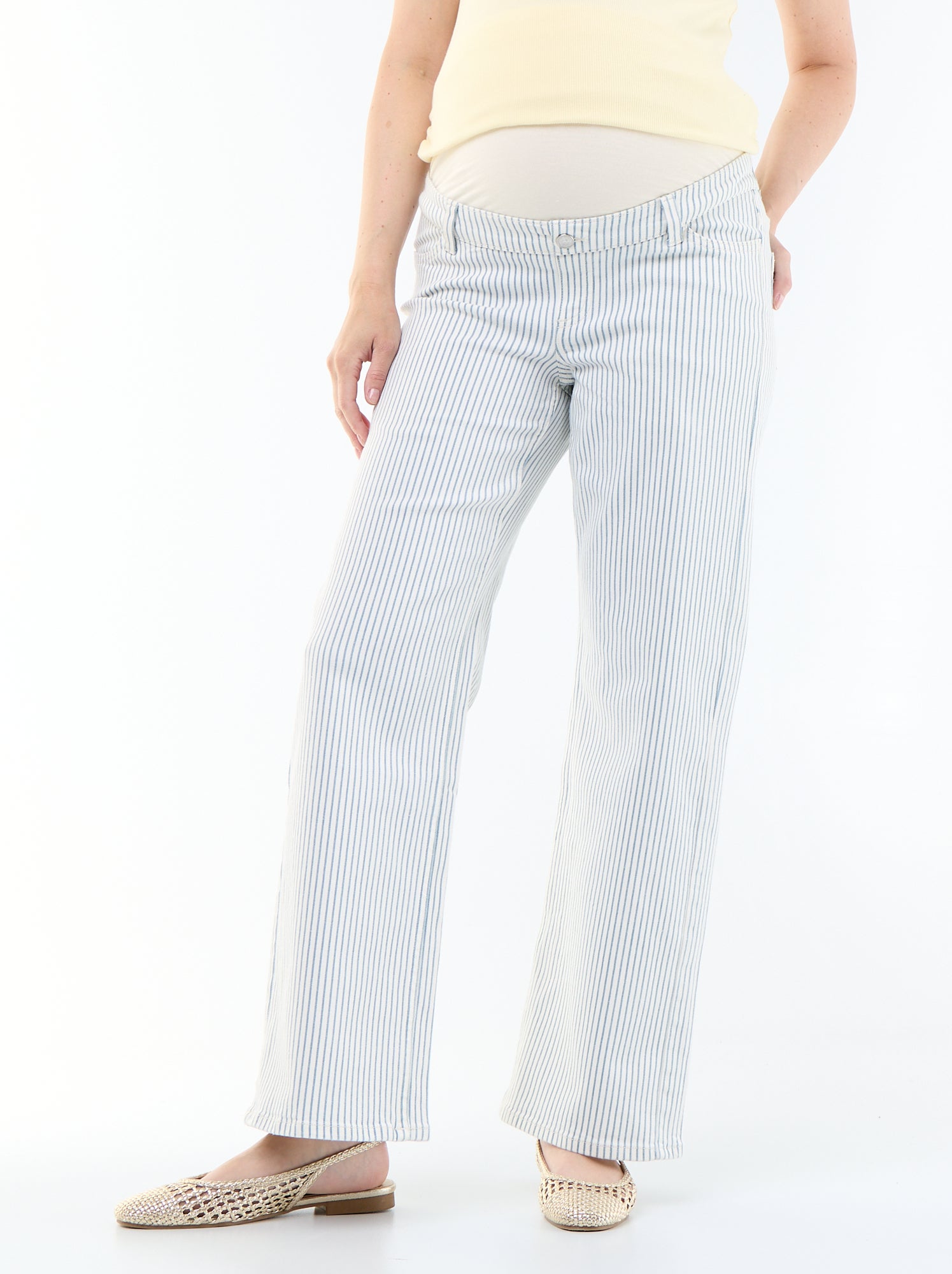 Pantalon de maternité wide leg - Beige (ETX66_9)