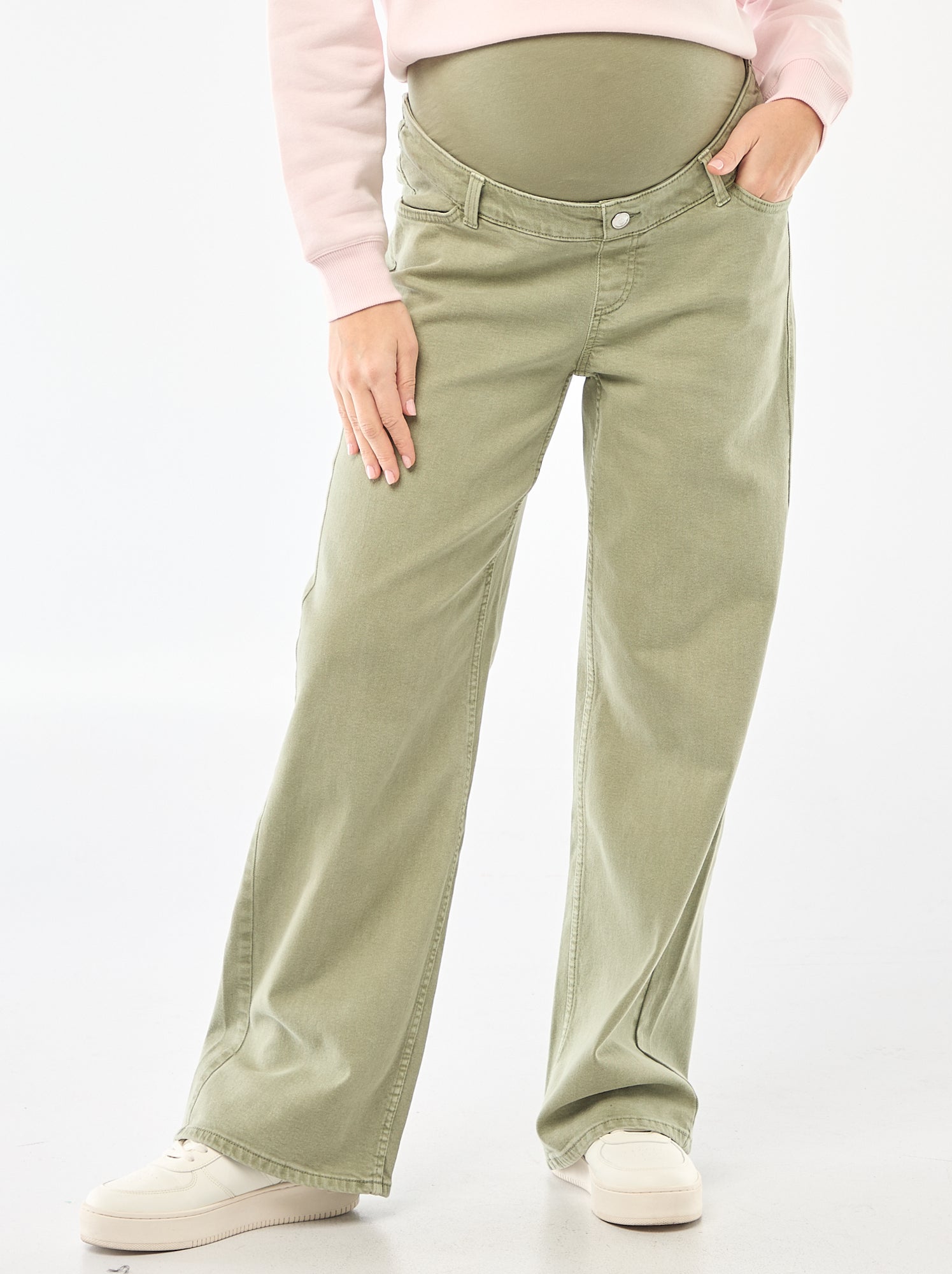 Pantalon de maternité wide leg - Kaki