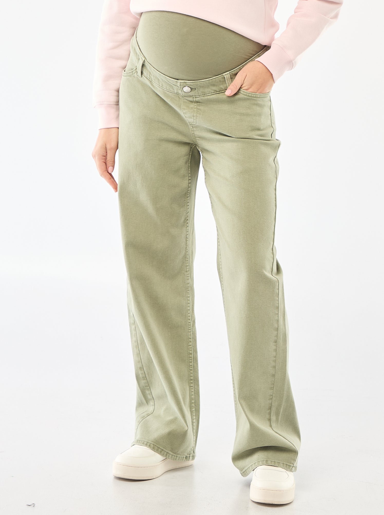 Pantalon de maternité wide leg - Kaki