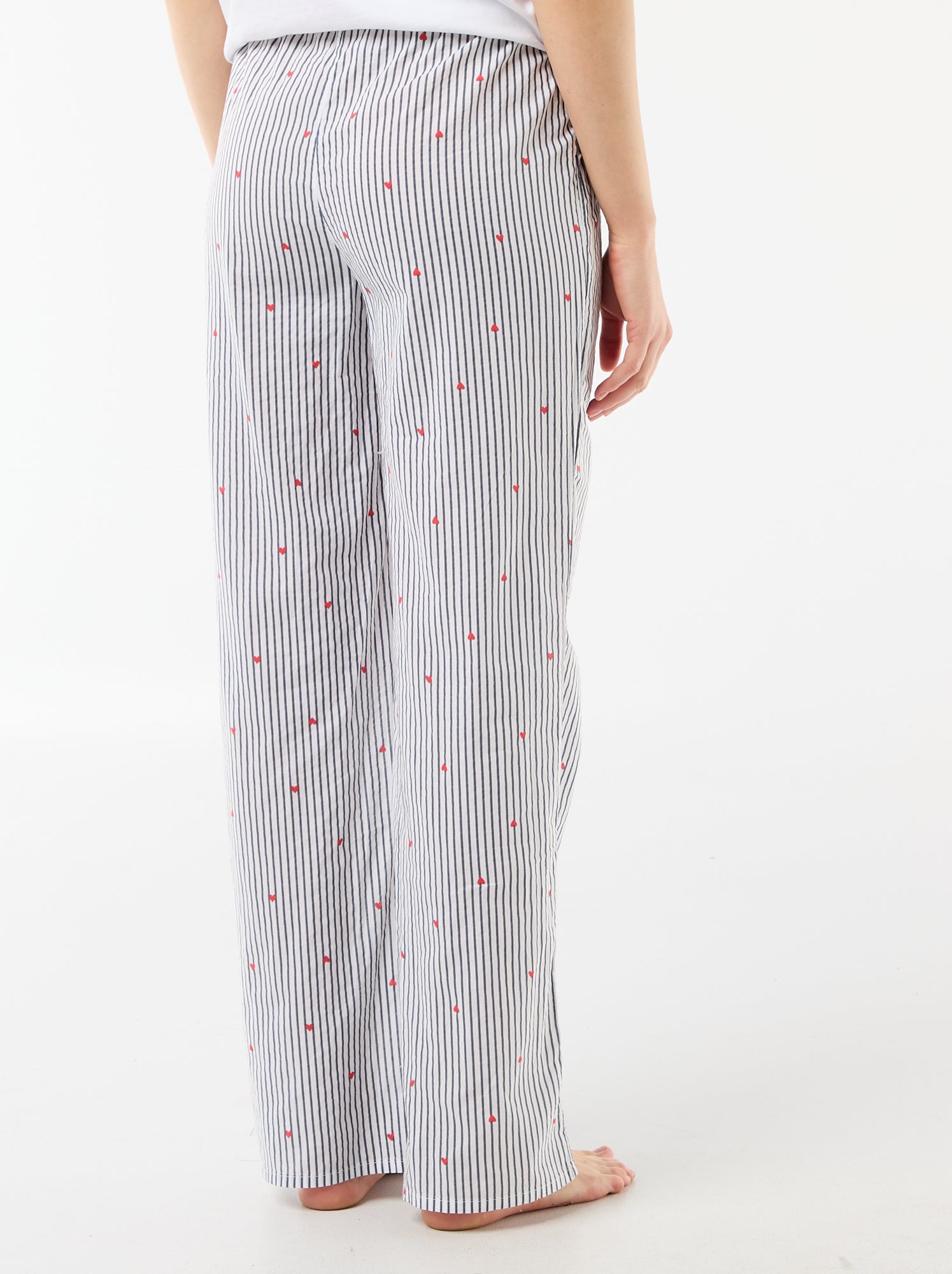 Pantalon de pyjama en voile de coton imprimé - Bleu (FOT24_1)