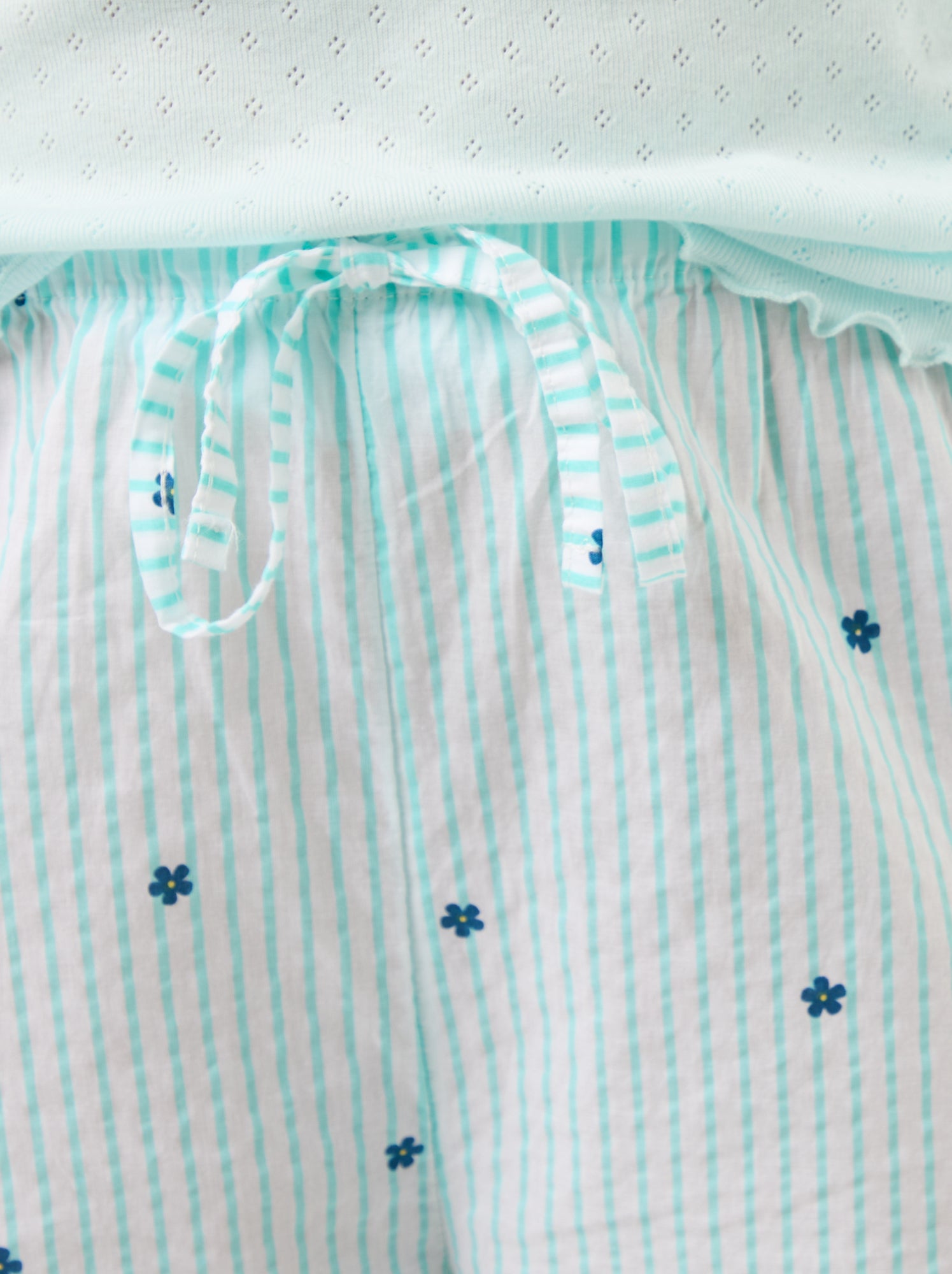 Pantalon de pyjama en voile de coton imprimé - Bleu (FOT24_7)