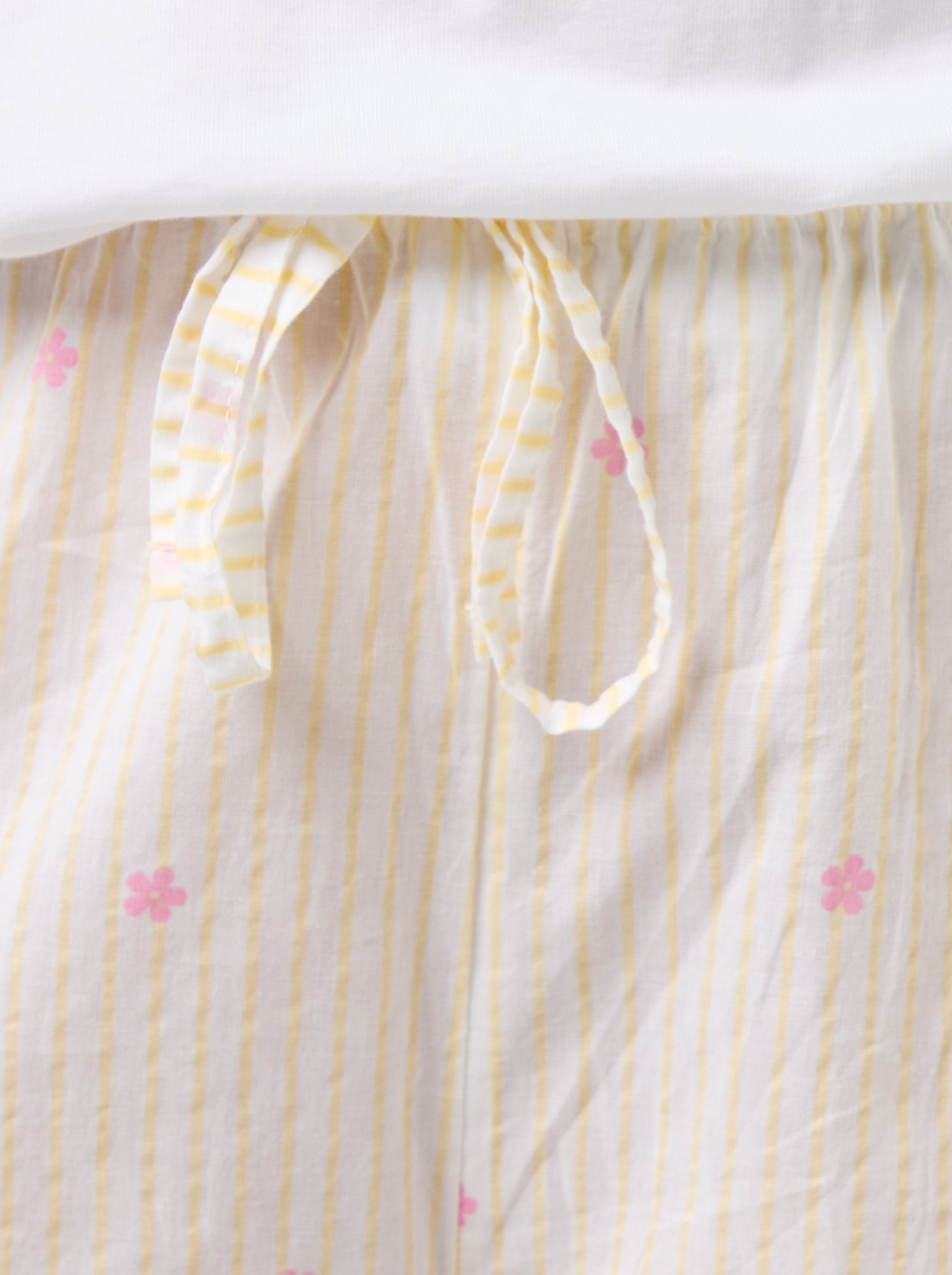 Pantalon de pyjama en voile de coton imprimé - Jaune