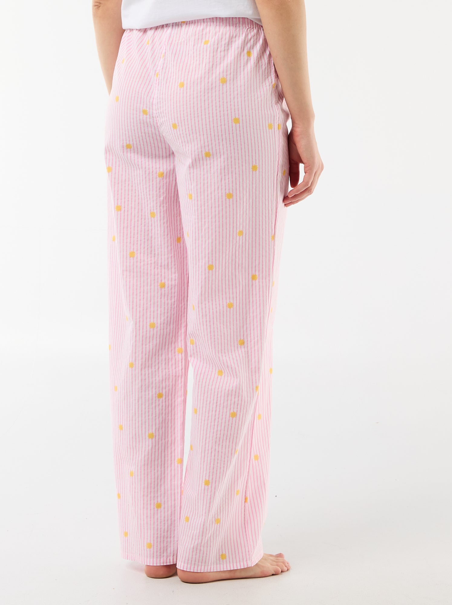 Pantalon de pyjama en voile de coton imprimé - Orange