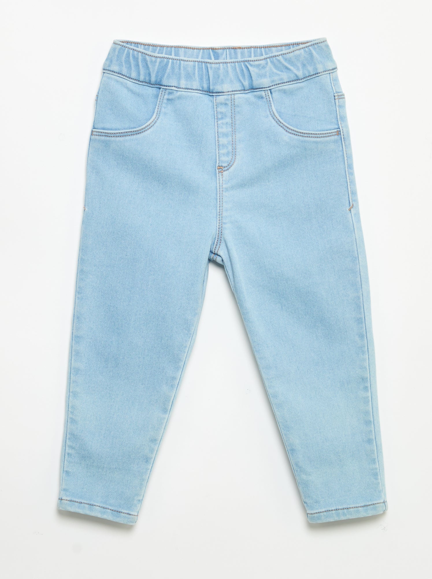 Pantalon denim avec revers à la base - Bleu